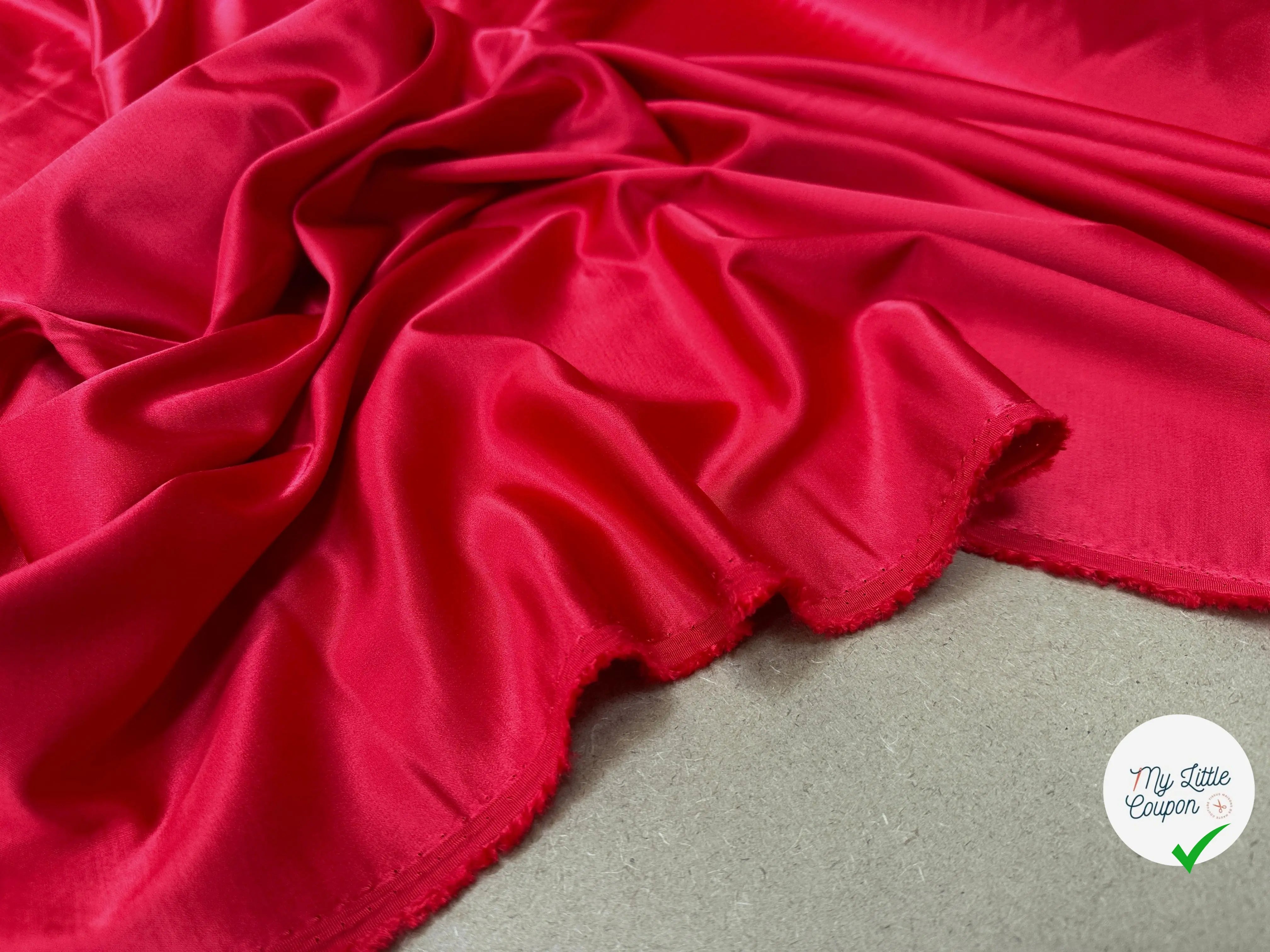 SATIN DE VISCOSE EA FAN DE CE ROUGE - My Little Coupon