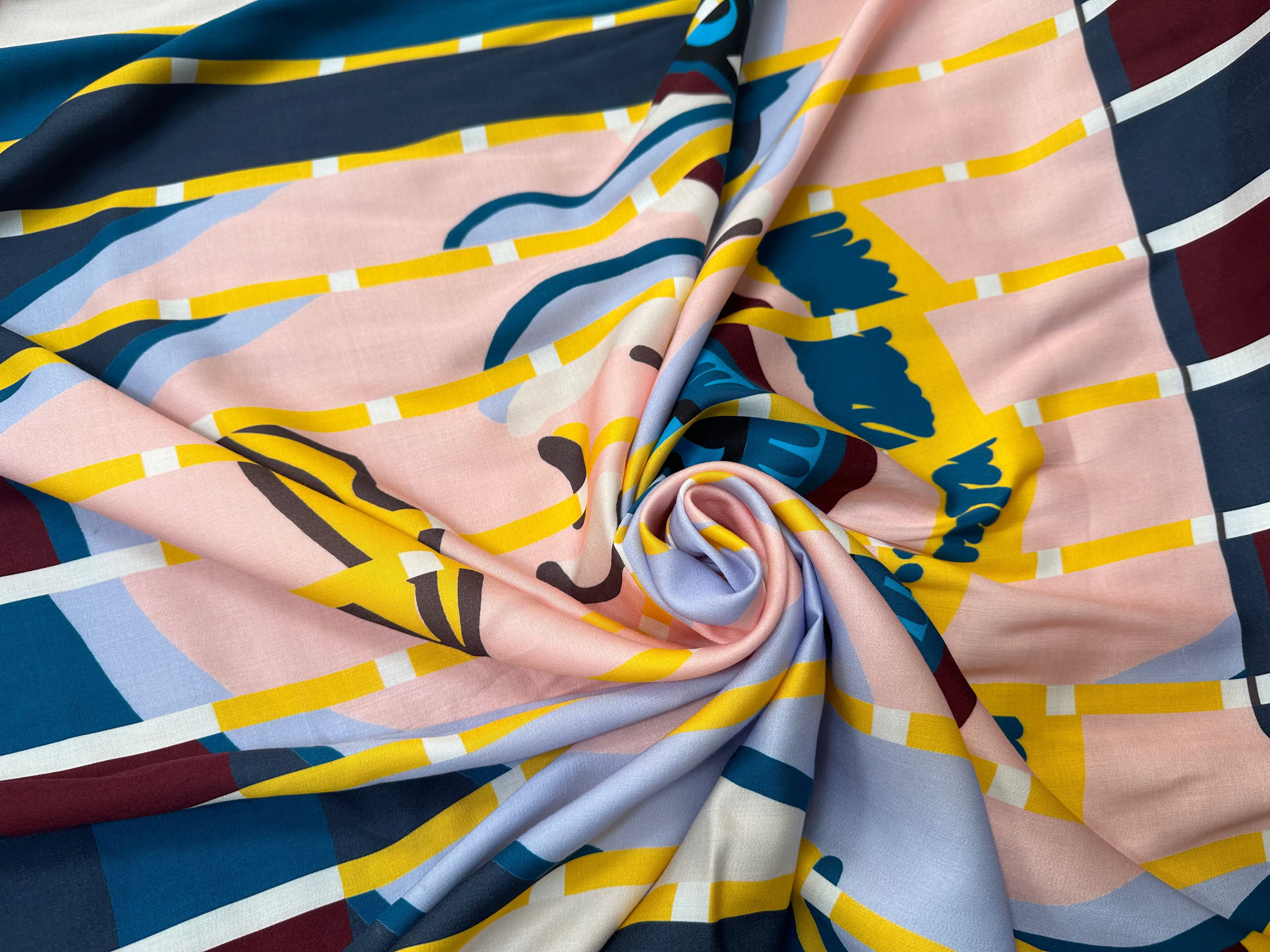 SATIN DE VISCOSE JOLI VISAGE JAUNE - My Little Coupon