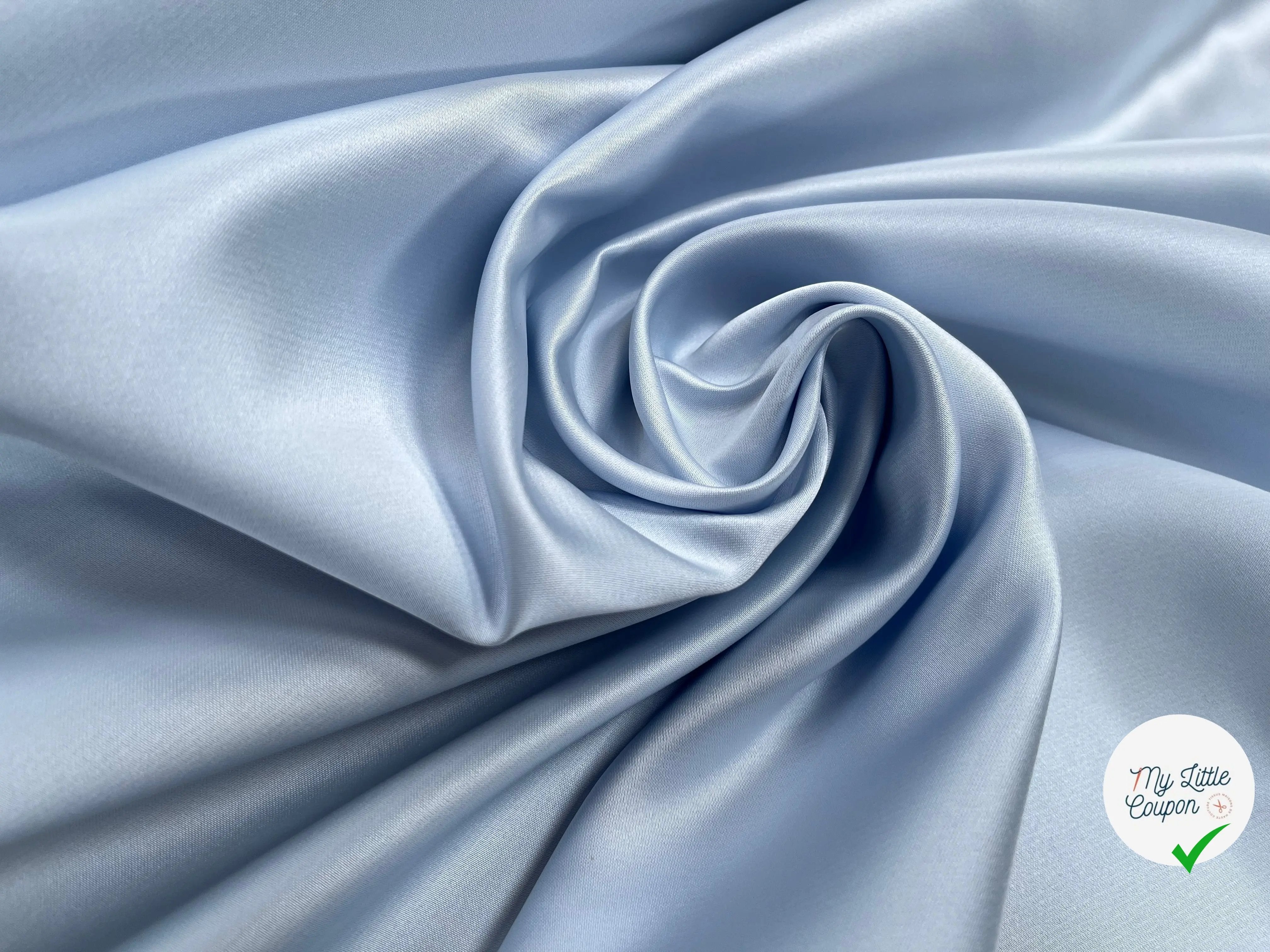 SATIN DOUBLE ETOFFE LOURD BLEU CLAIR - My Little Coupon