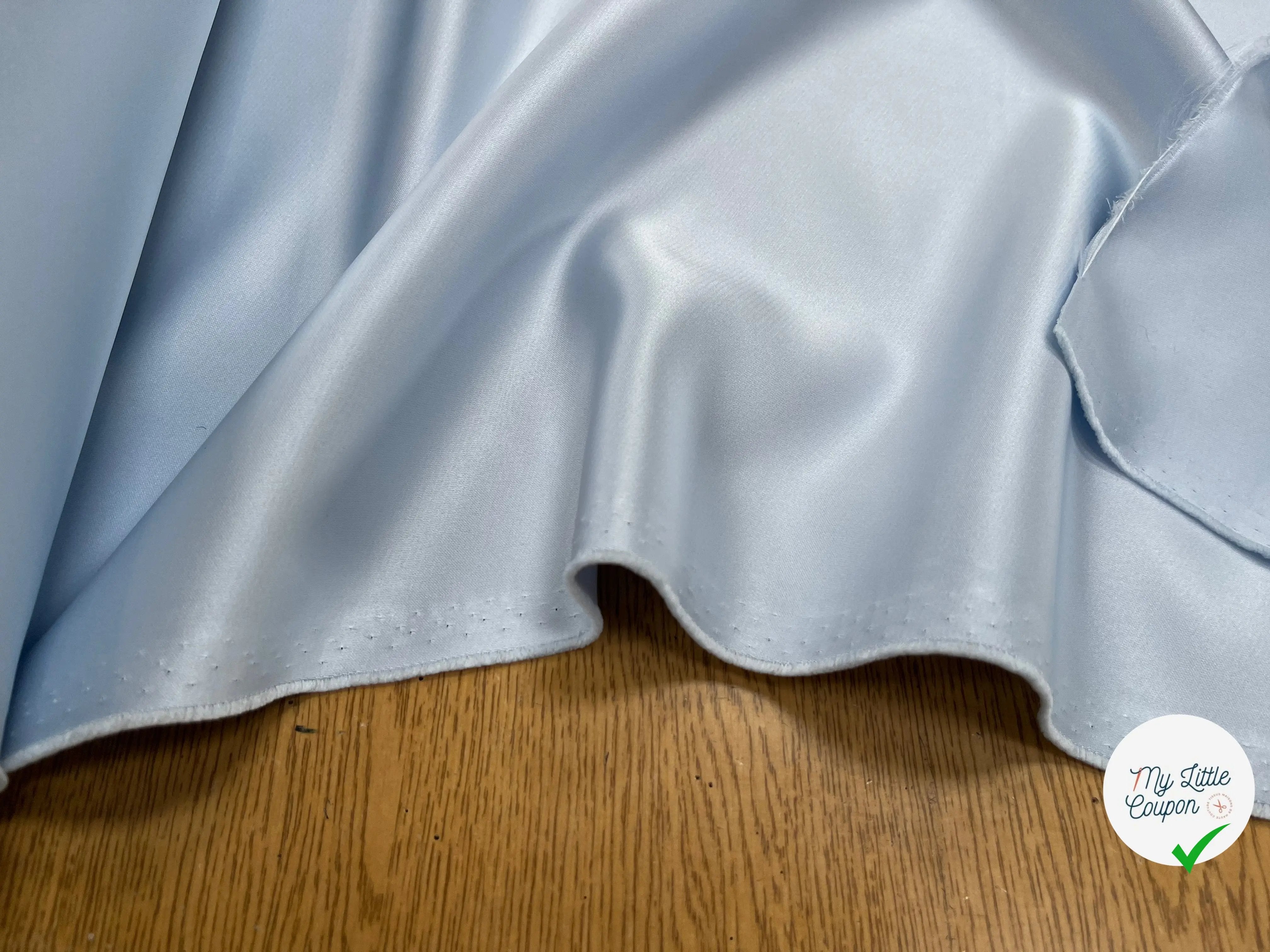 SATIN DOUBLE ETOFFE LOURD BLEU CLAIR - My Little Coupon