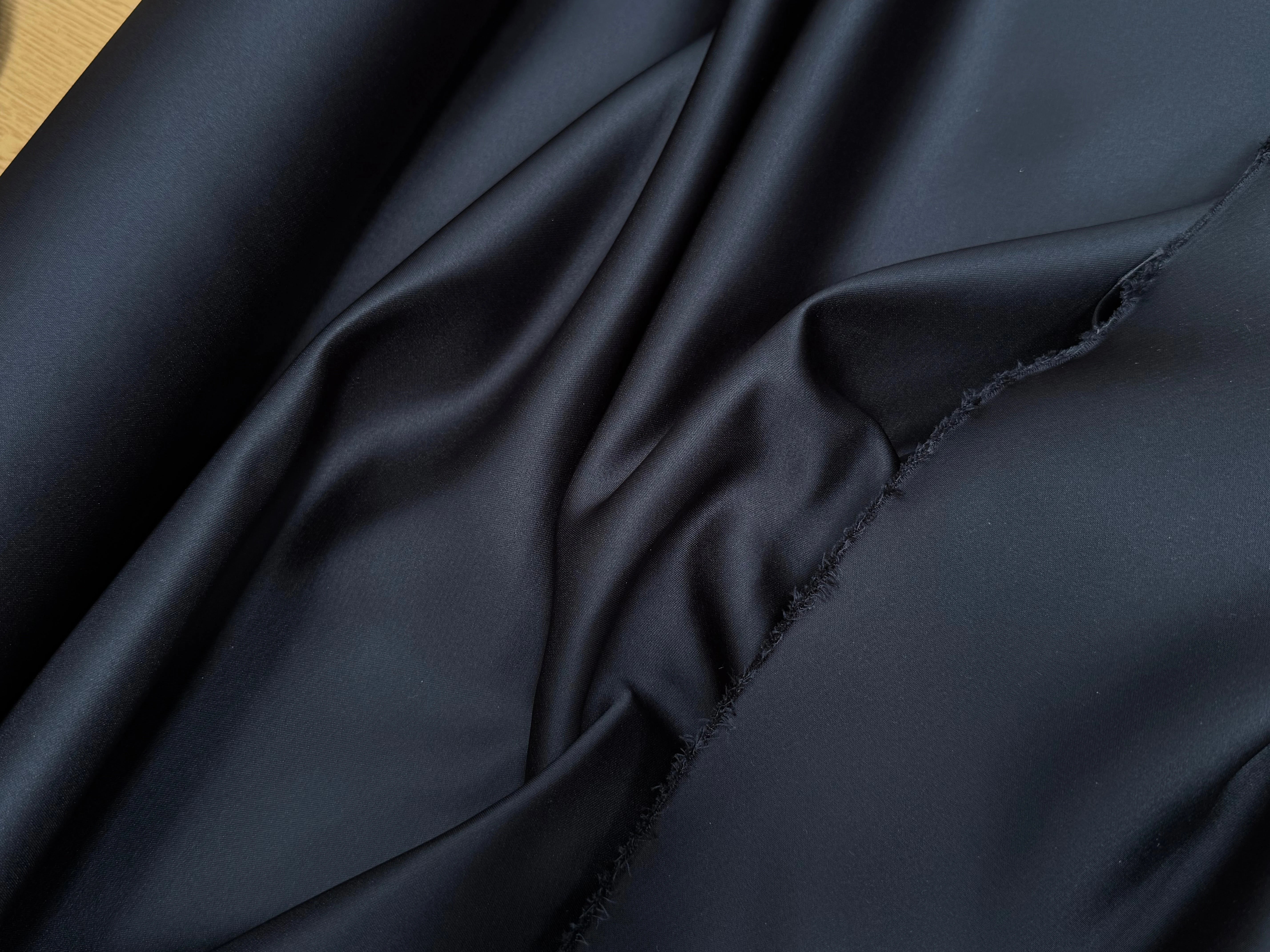 SATIN DOUBLE ÉTOFFE LOURD BLEU NUIT - My Little Coupon