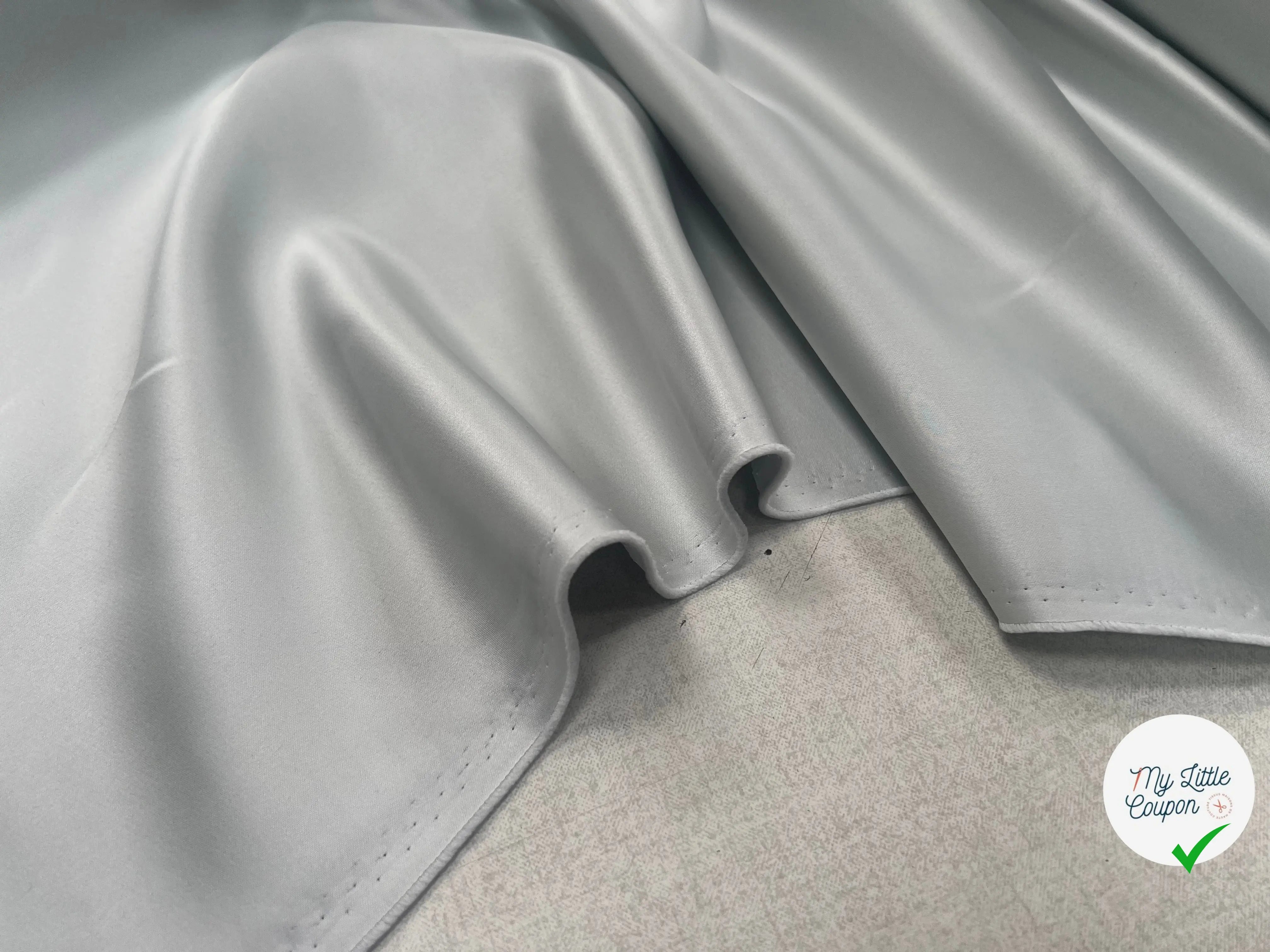 SATIN DOUBLE ÉTOFFE LOURD GRIS PEARL - My Little Coupon