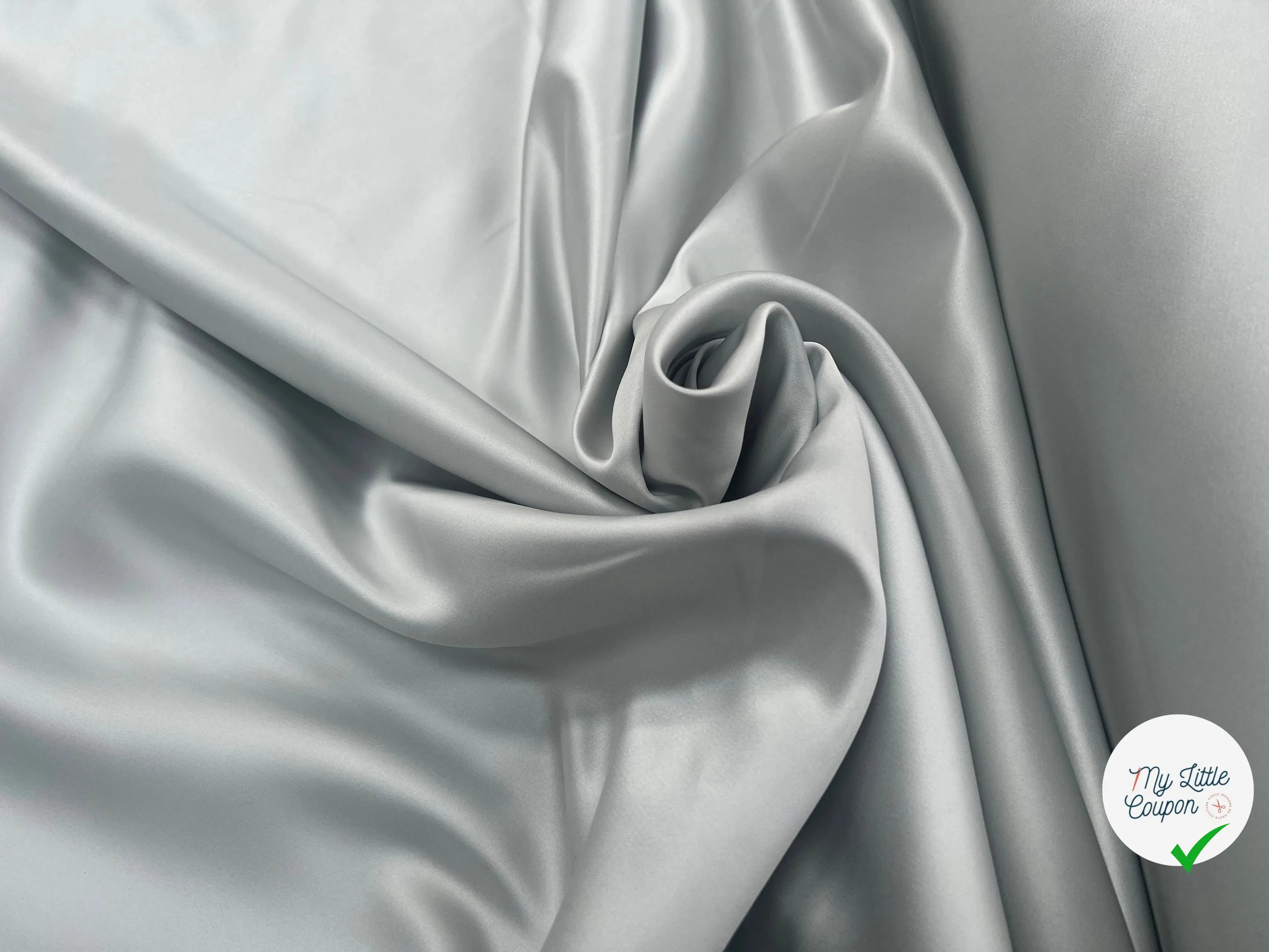 SATIN DOUBLE ÉTOFFE LOURD GRIS PEARL - My Little Coupon