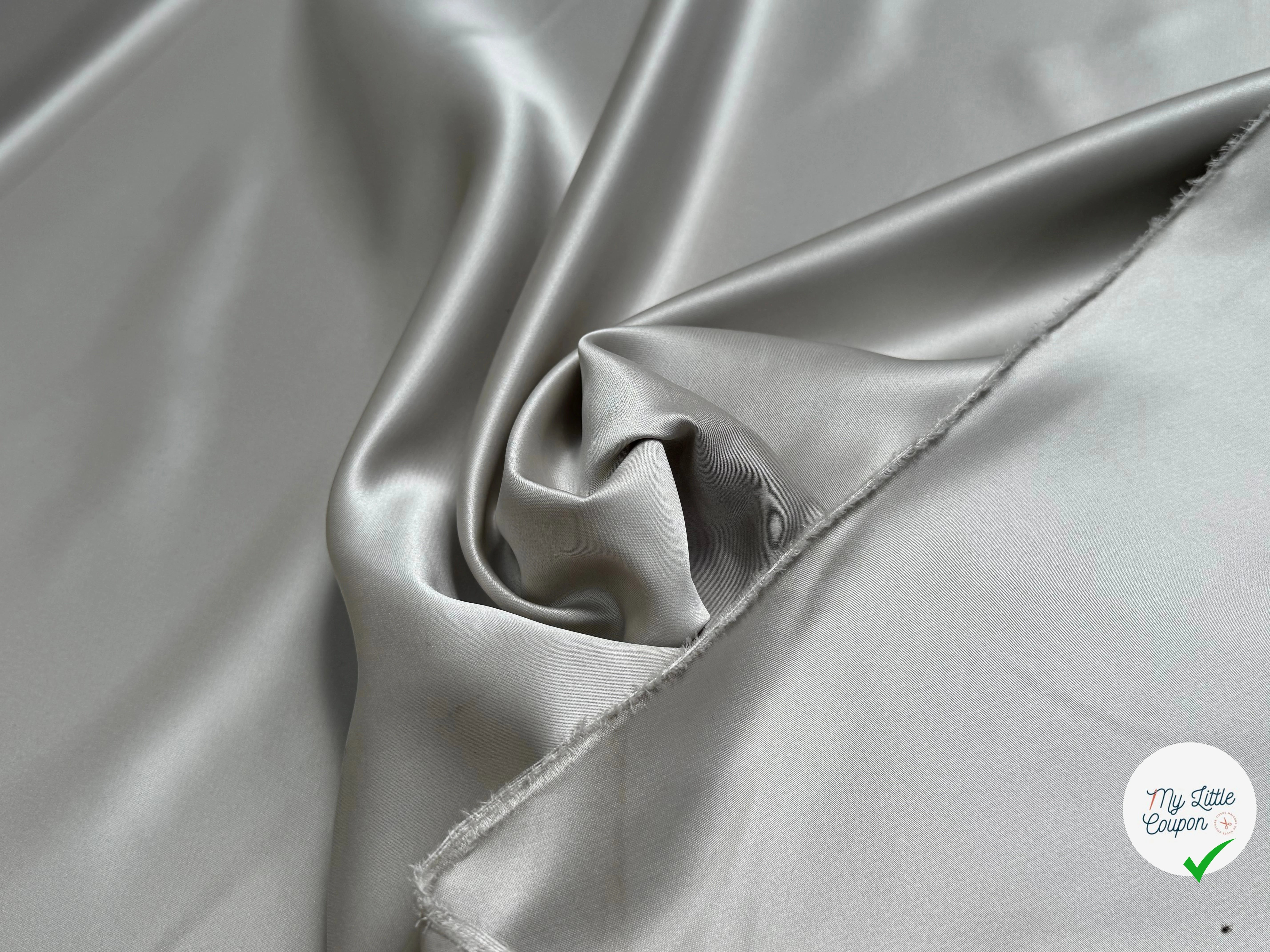 SATIN DOUBLE ÉTTOFE GRIS D'ACIER BELLE TENUE - My Little Coupon