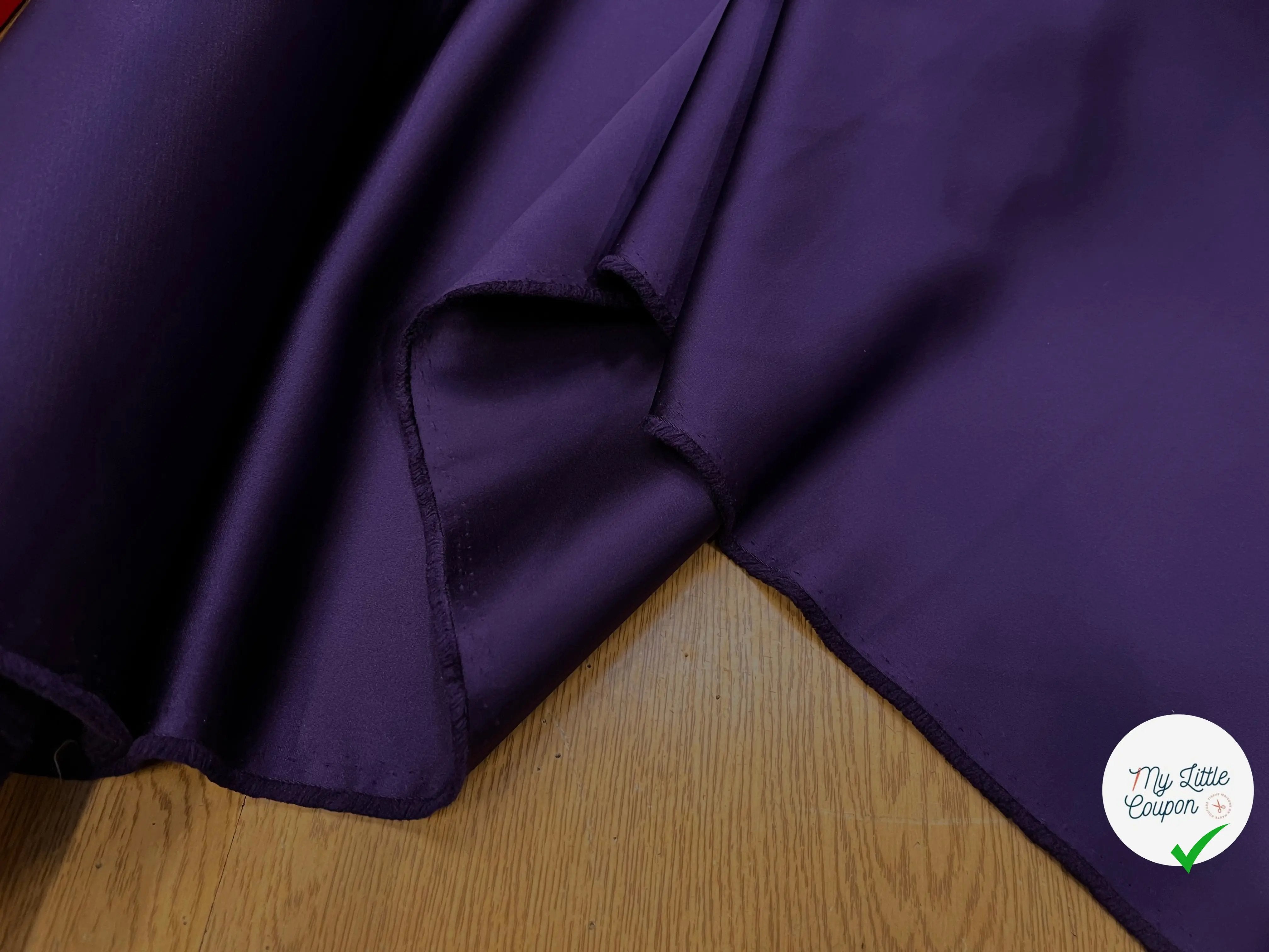 SATIN DOUBLE ETTOFFE LOURD DEEP PURPLE - My Little Coupon