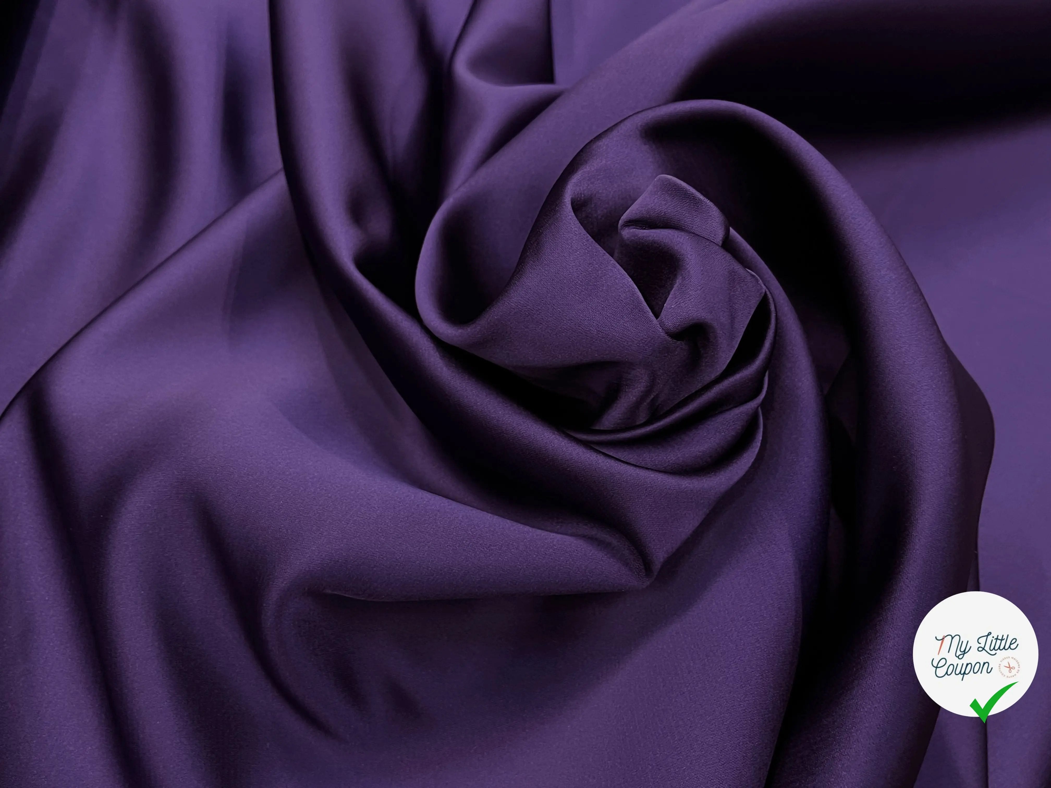 SATIN DOUBLE ETTOFFE LOURD DEEP PURPLE - My Little Coupon