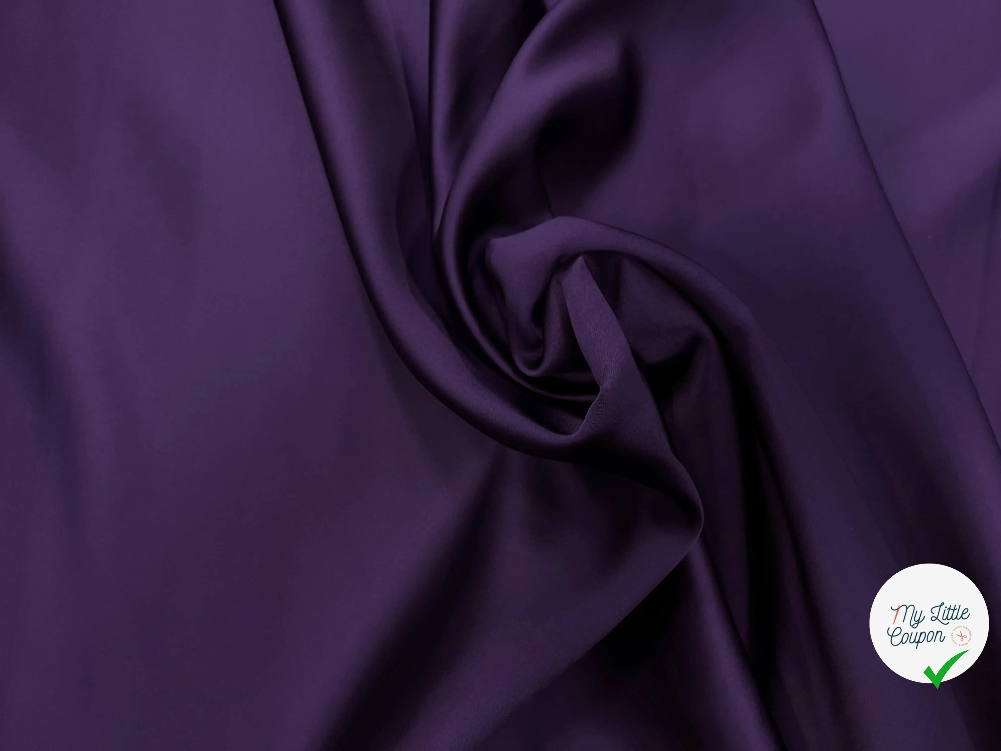 SATIN DOUBLE ETTOFFE LOURD DEEP PURPLE - My Little Coupon