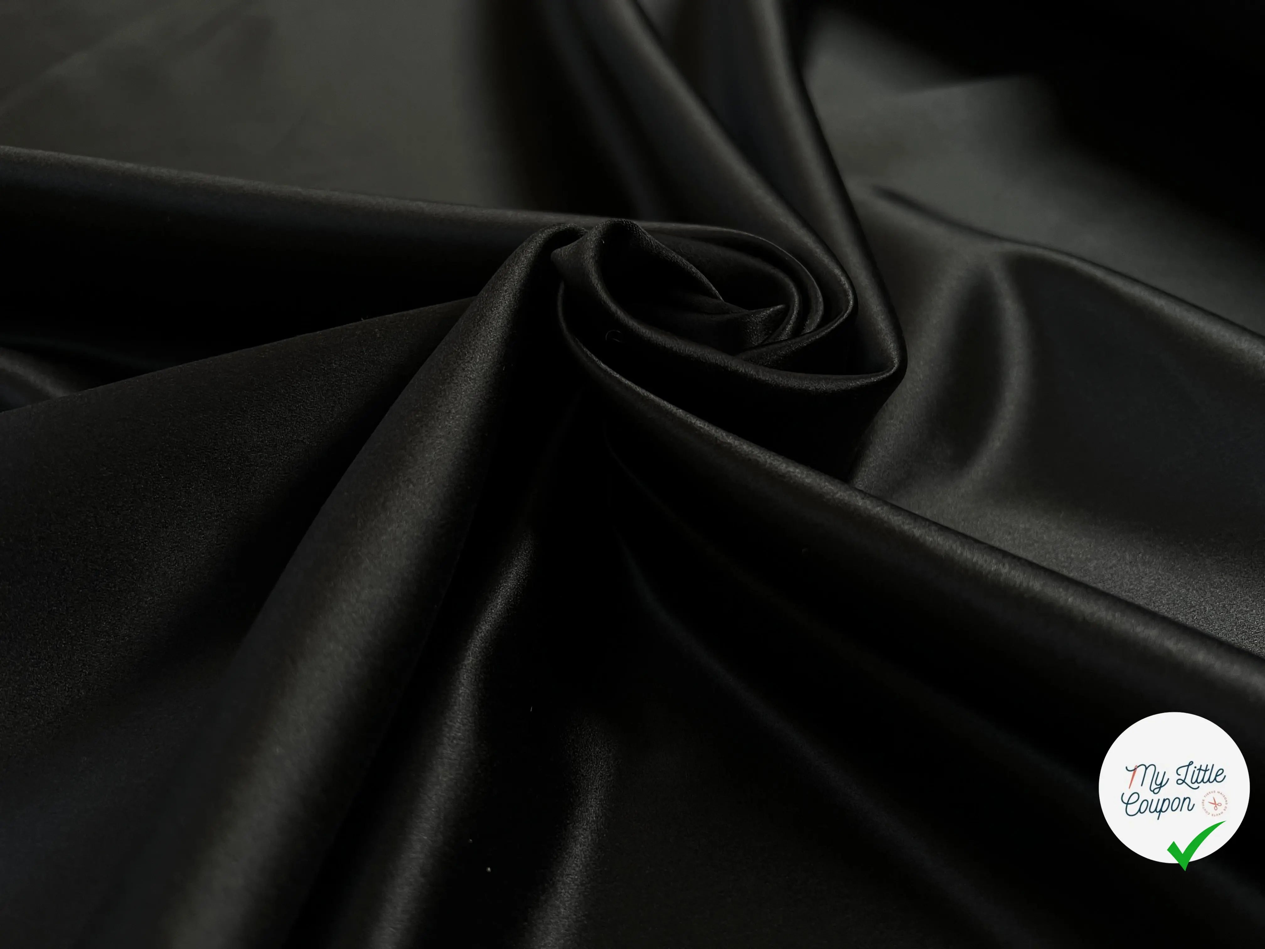 SATIN DUCHESSE 30% SOIE Black - My Little Coupon