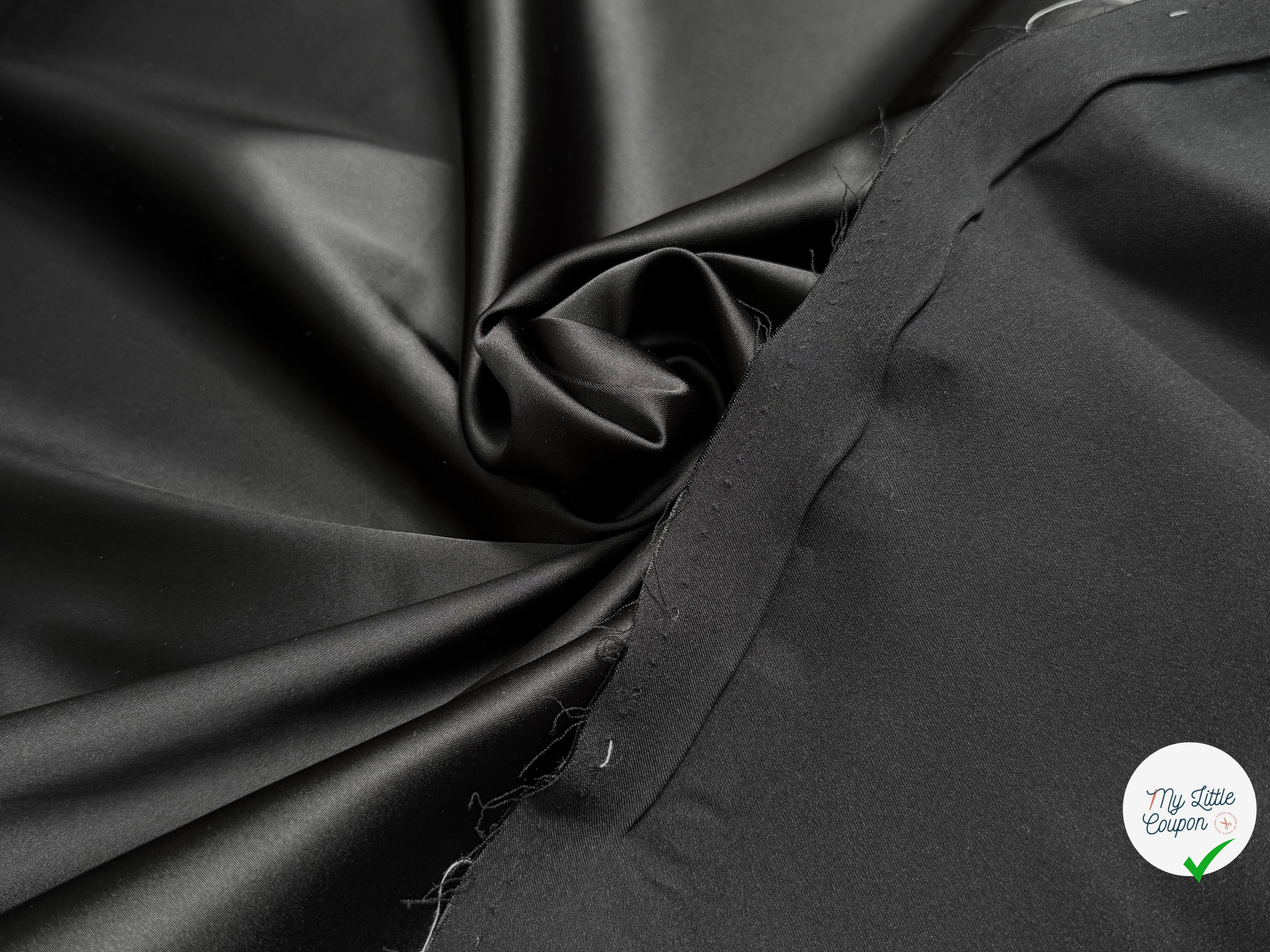 SATIN DUCHESSE BEAU TOMBÉ COUTURE NOIR - My Little Coupon