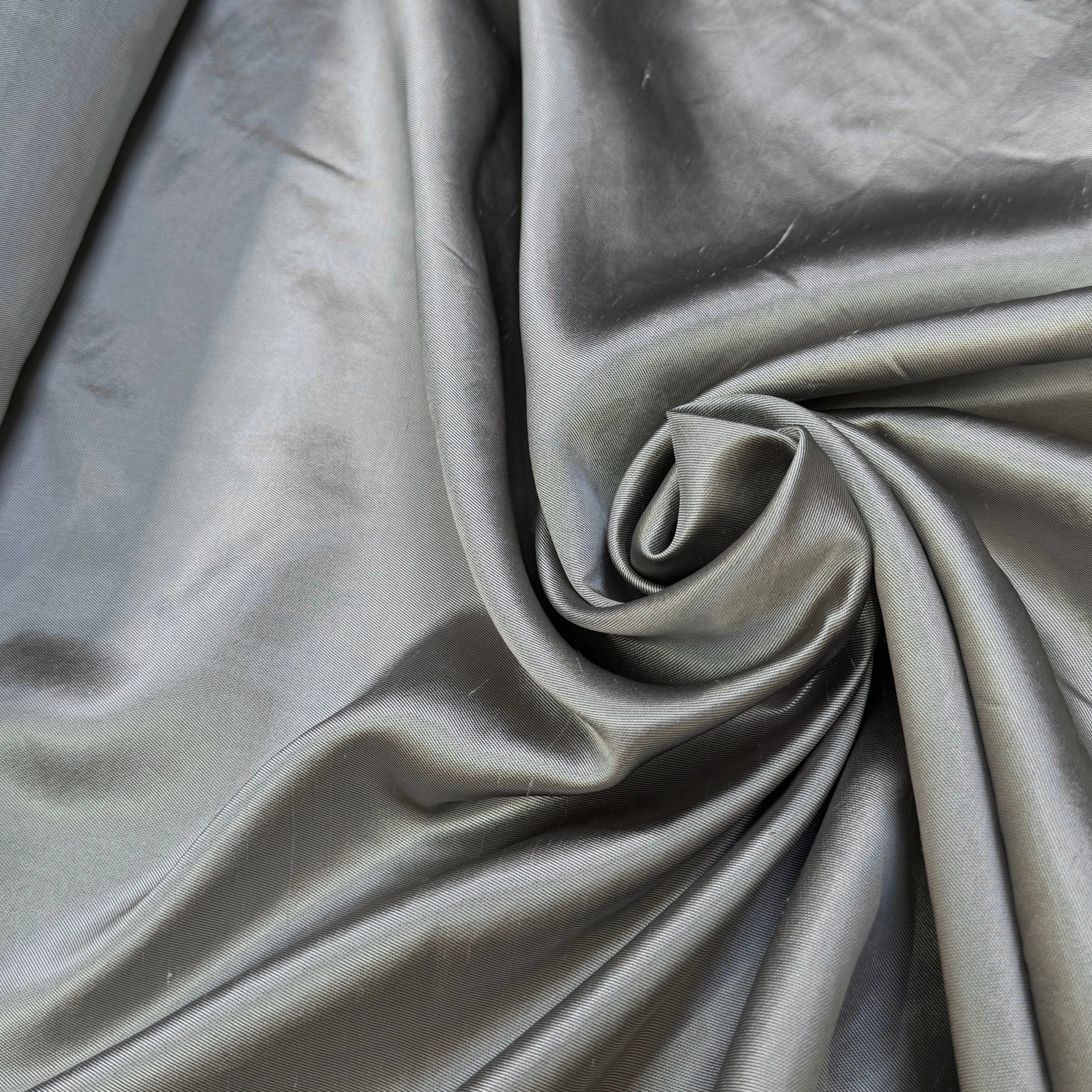 SATIN DUCHESSE TEXTURÉ ARGENTÉ 100% SOIE - My Little Coupon