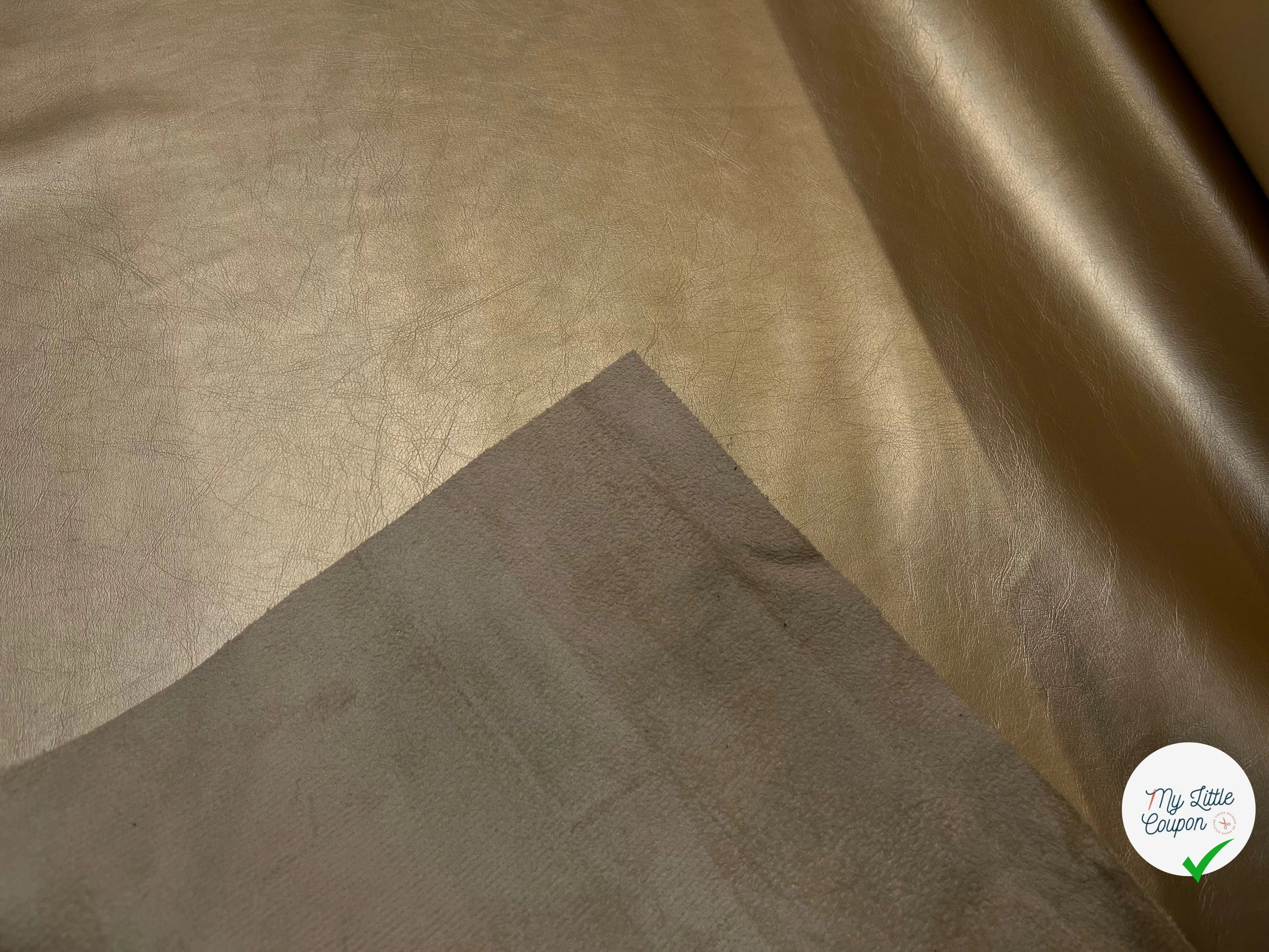 SATIN FAUX CUIR GOLD ENVERS TOUT DOUX BEIGE - My Little Coupon