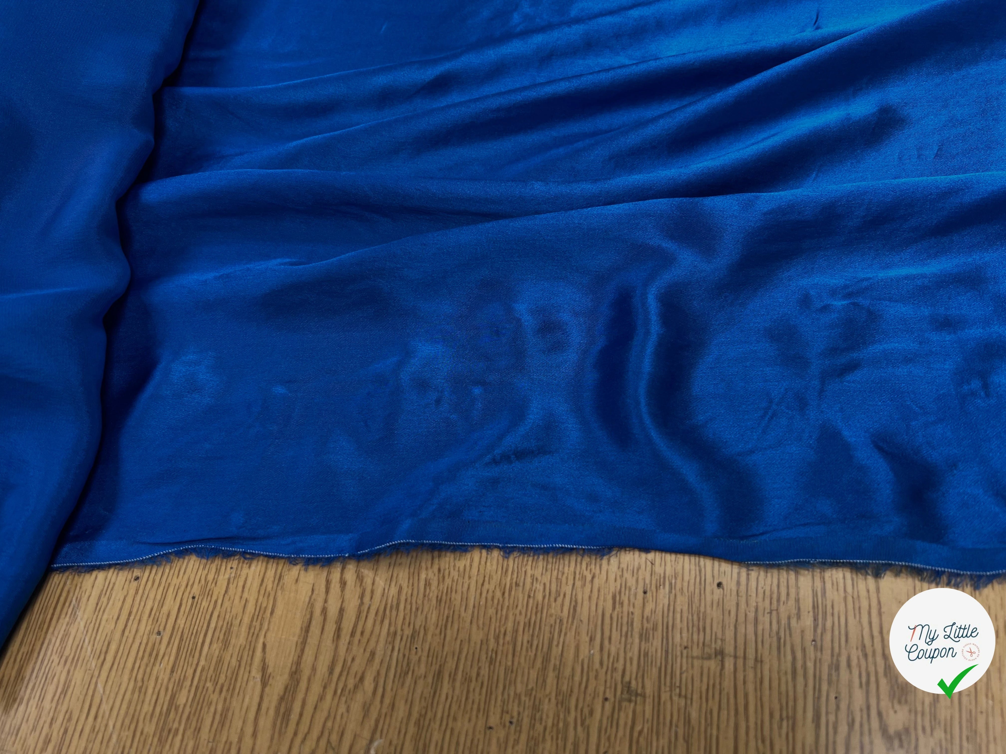 SATIN FLUIDE BLEU POLYESTER 150CM - My Little Coupon