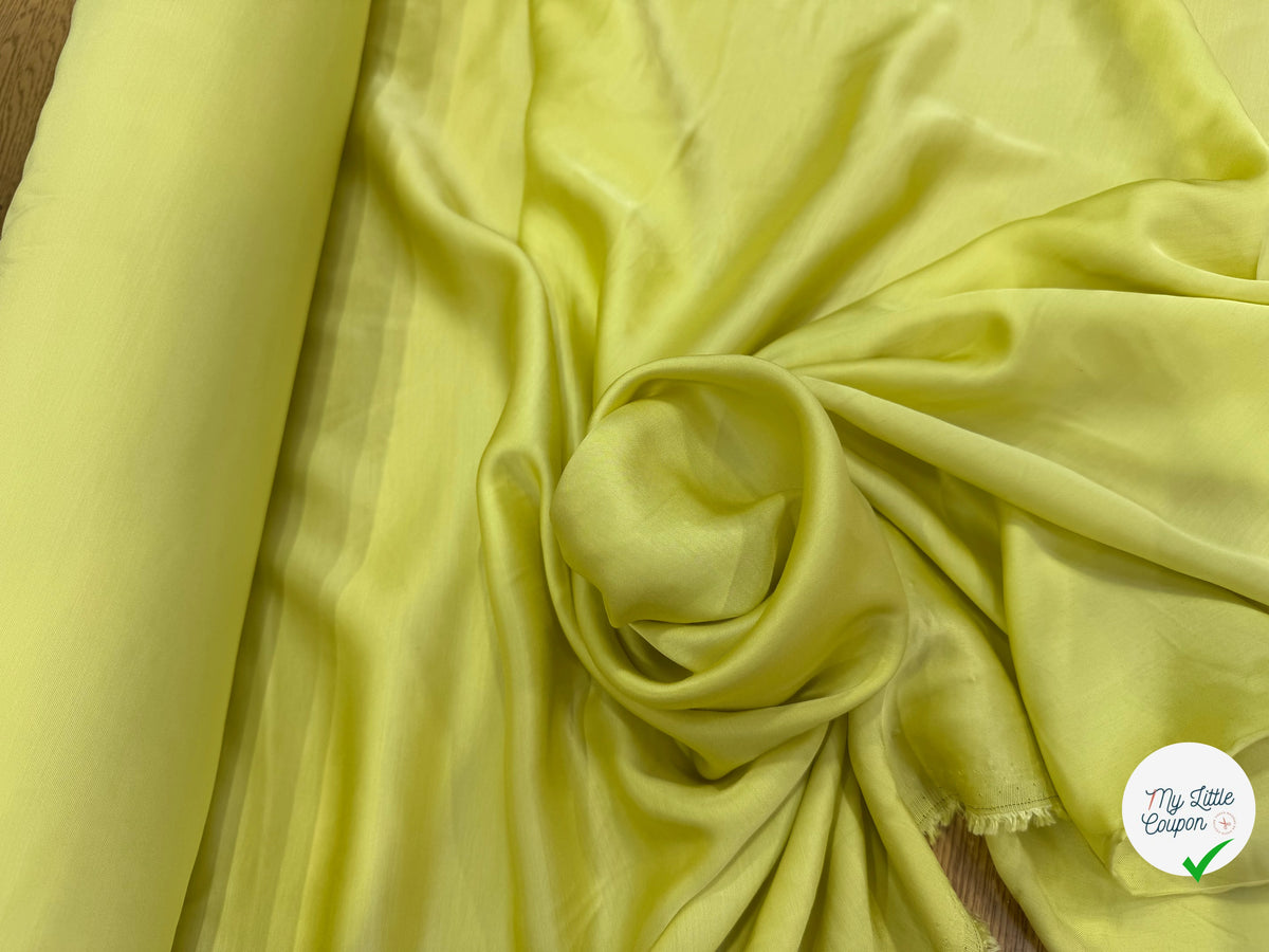 SATIN FLUIDE JAUNE LEMON 100% VISCOSE FROIDE TOUCHER AGRÉABLE - My Little Coupon