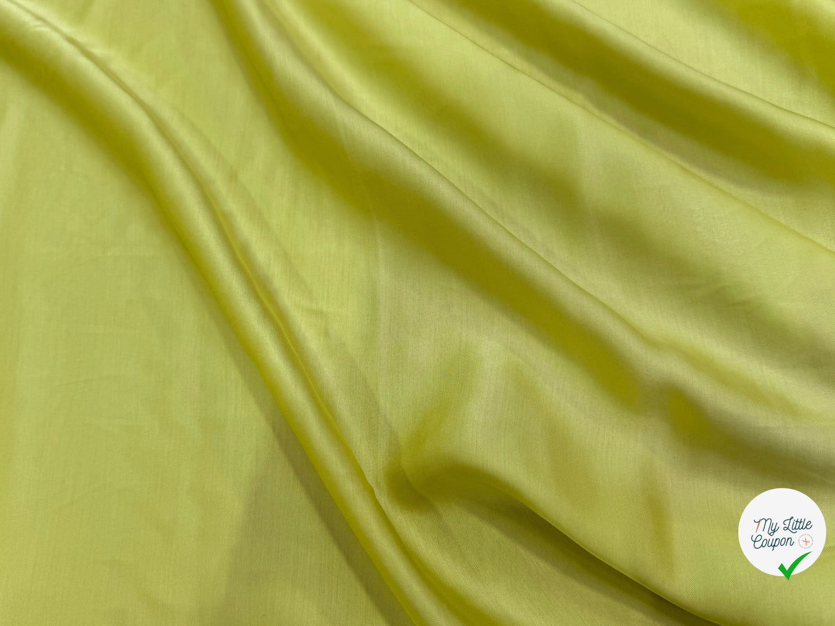 SATIN FLUIDE JAUNE LEMON 100% VISCOSE FROIDE TOUCHER AGRÉABLE - My Little Coupon