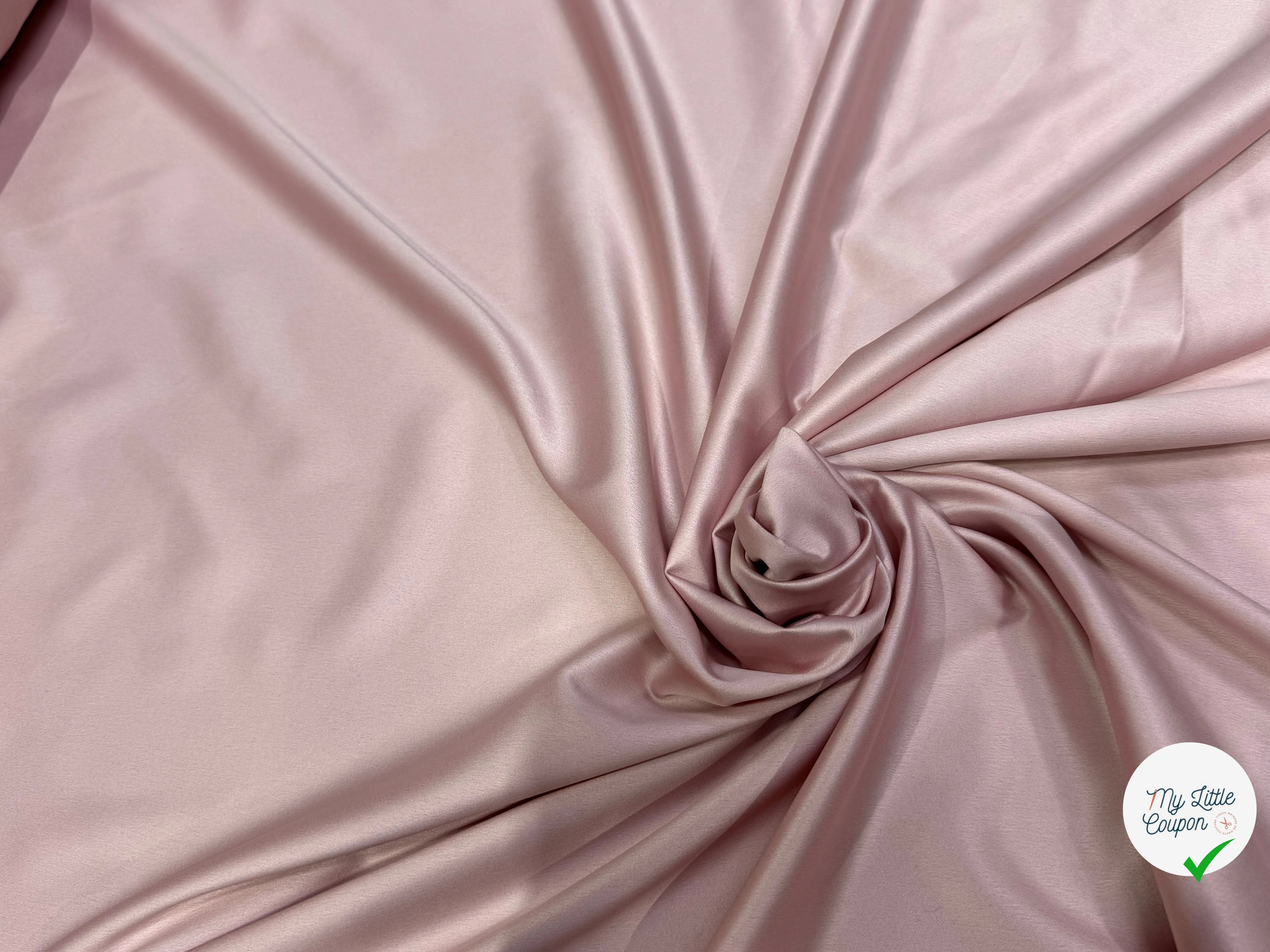 SATIN FLUIDE LÉGÈREMENT STRETCH VIEUX ROSE - My Little Coupon