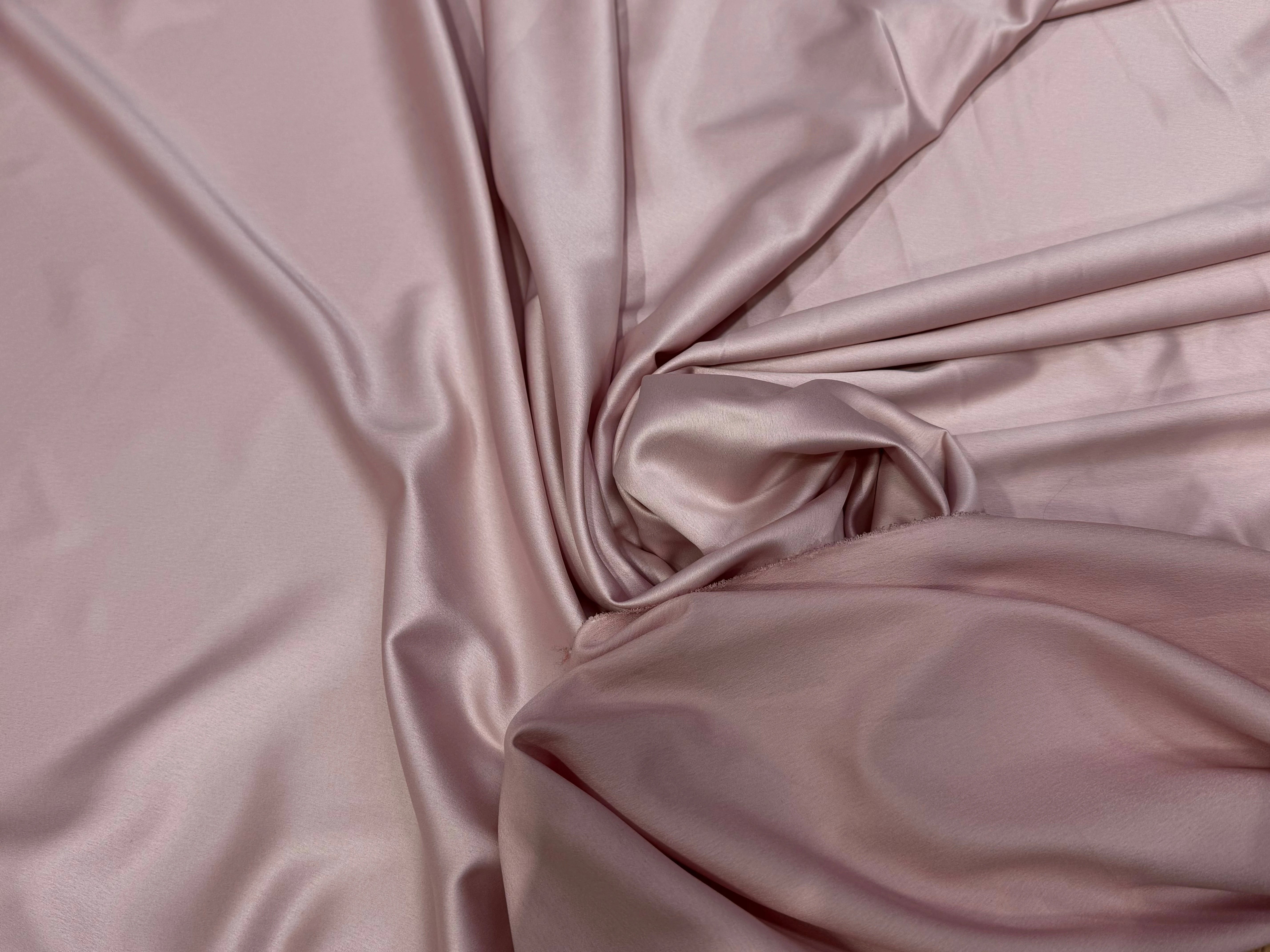SATIN FLUIDE LÉGÈREMENT STRETCH VIEUX ROSE - My Little Coupon