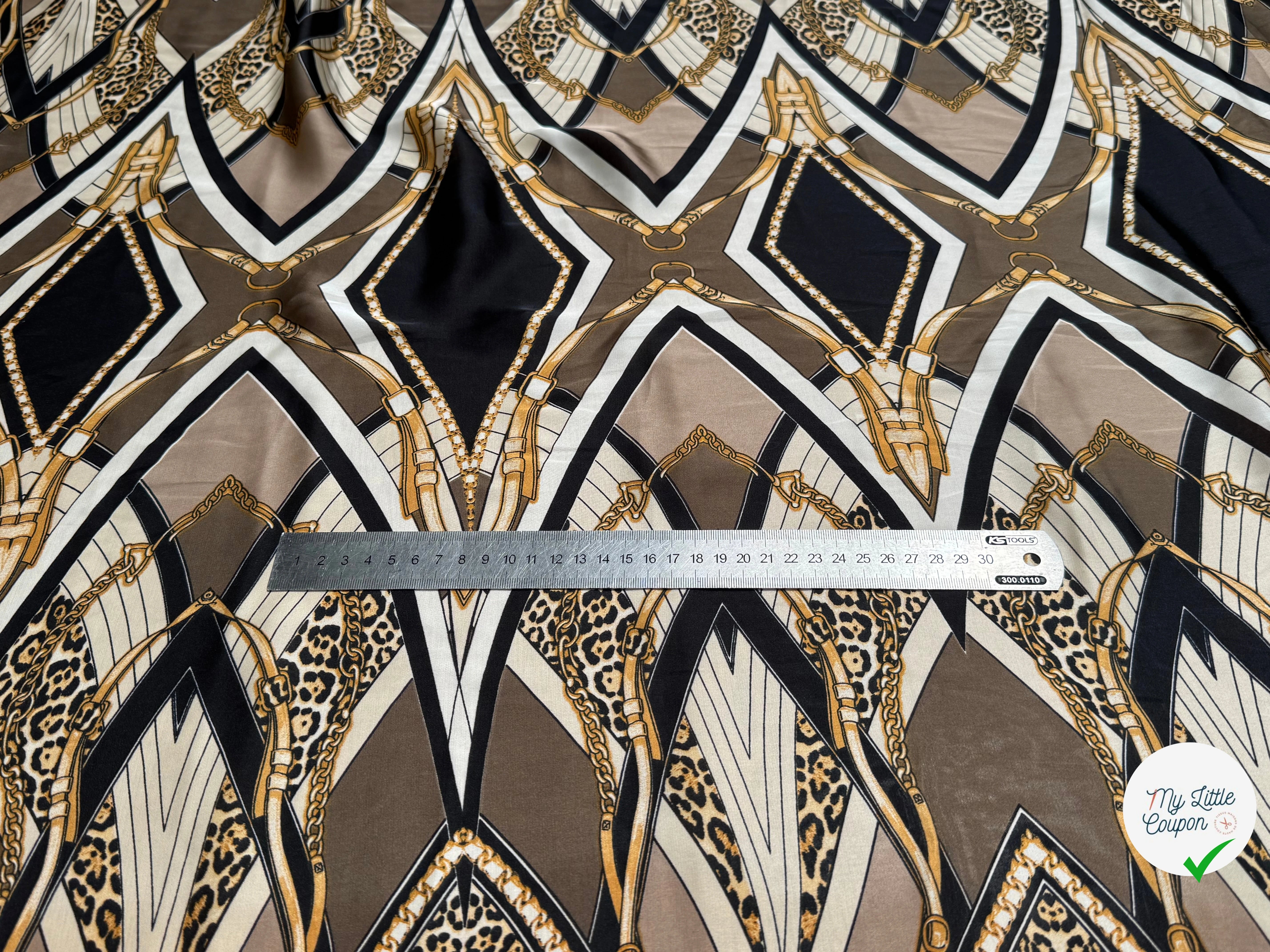 SATIN FLUIDE STYLE BAROQUE MARRON DORÉ - My Little Coupon
