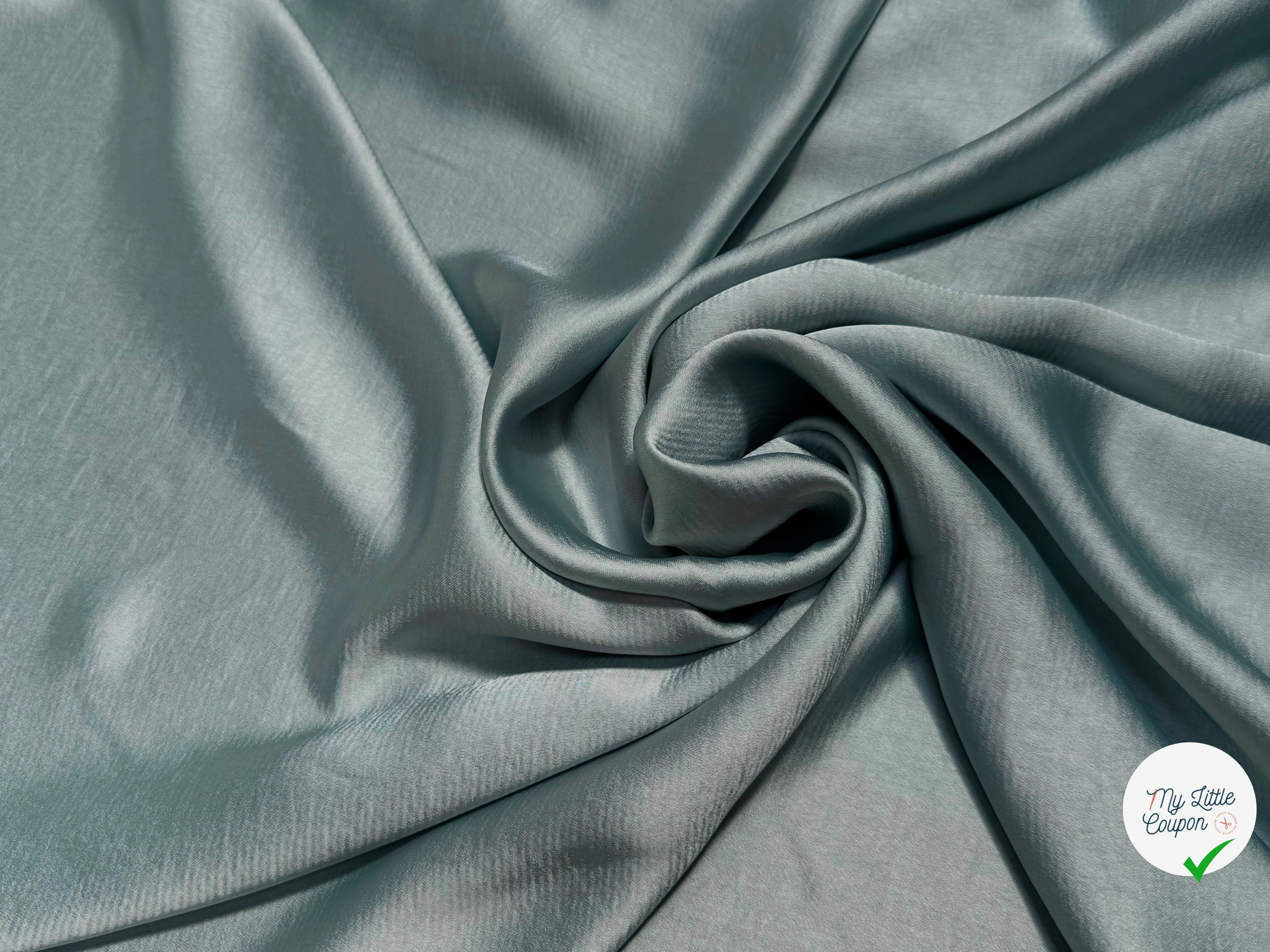 SATIN FLUIDE VERT D'EAU SUPERBE TOMBÉ - My Little Coupon