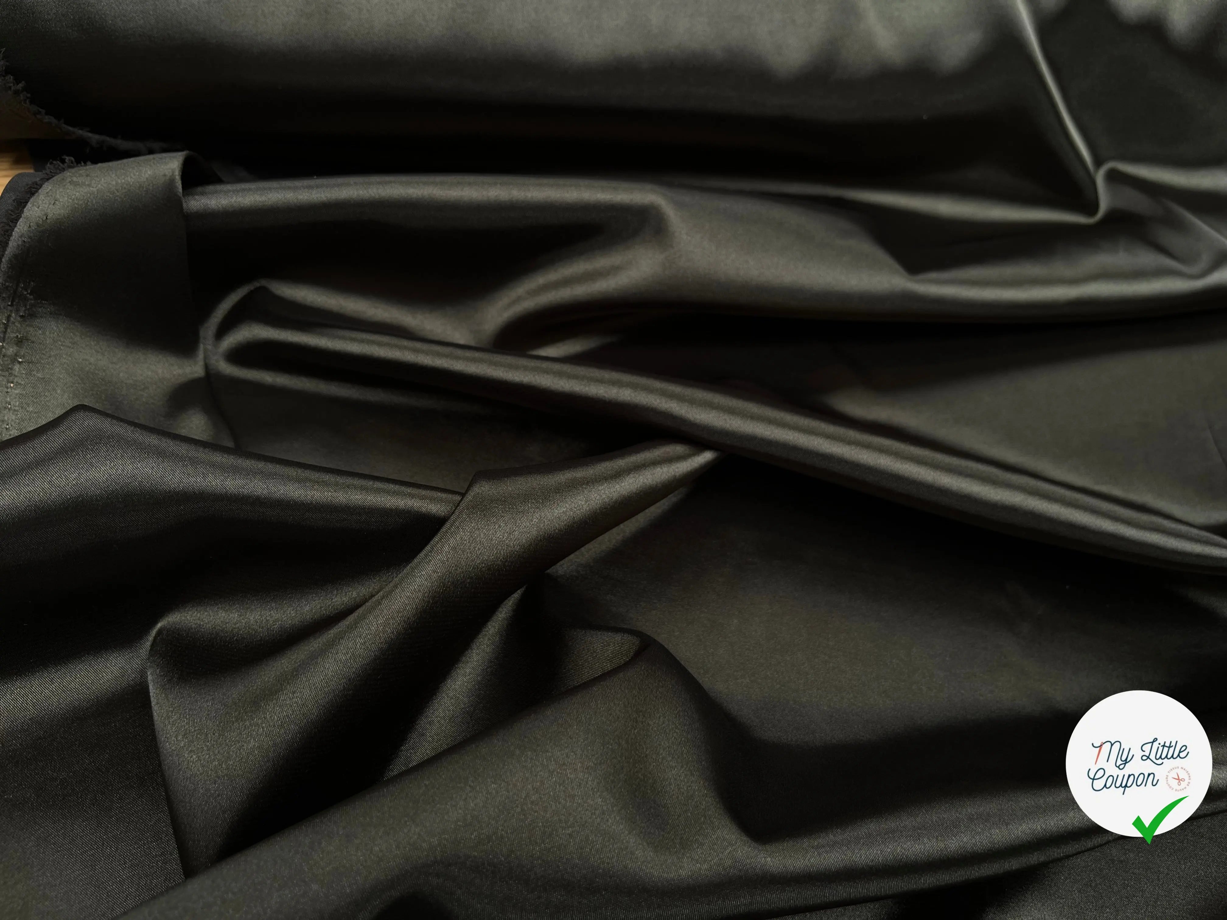 SATIN FLUIDE VERT OLIVE UN PEU STRETCH - My Little Coupon