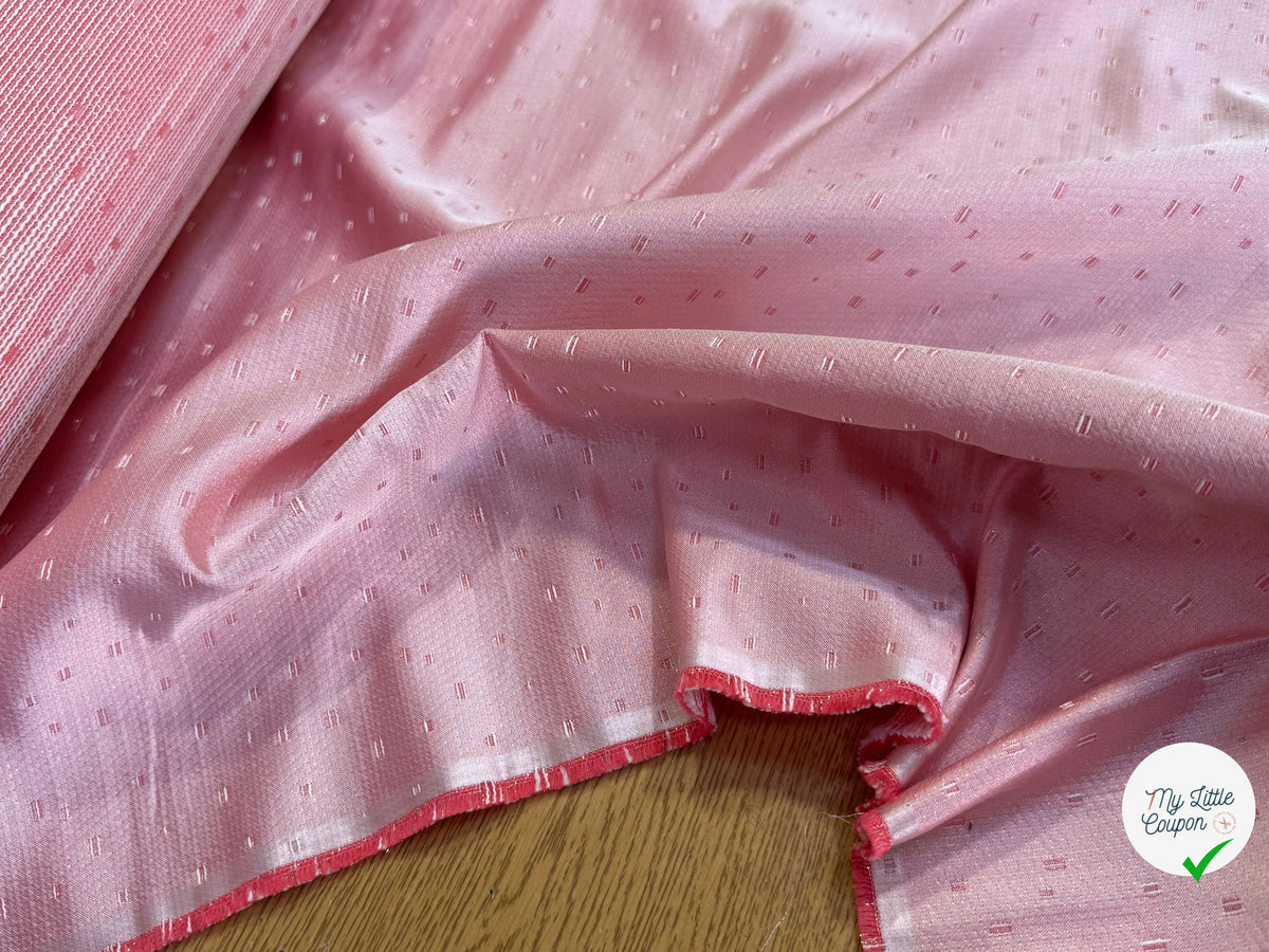 SATIN JACQUARD TEXTURÉ ROSE PÊCHE - My Little Coupon