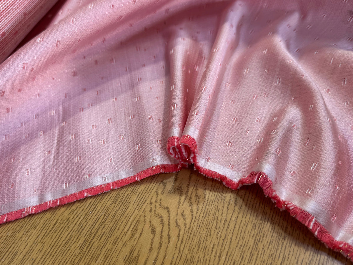 SATIN JACQUARD TEXTURÉ ROSE PÊCHE - My Little Coupon
