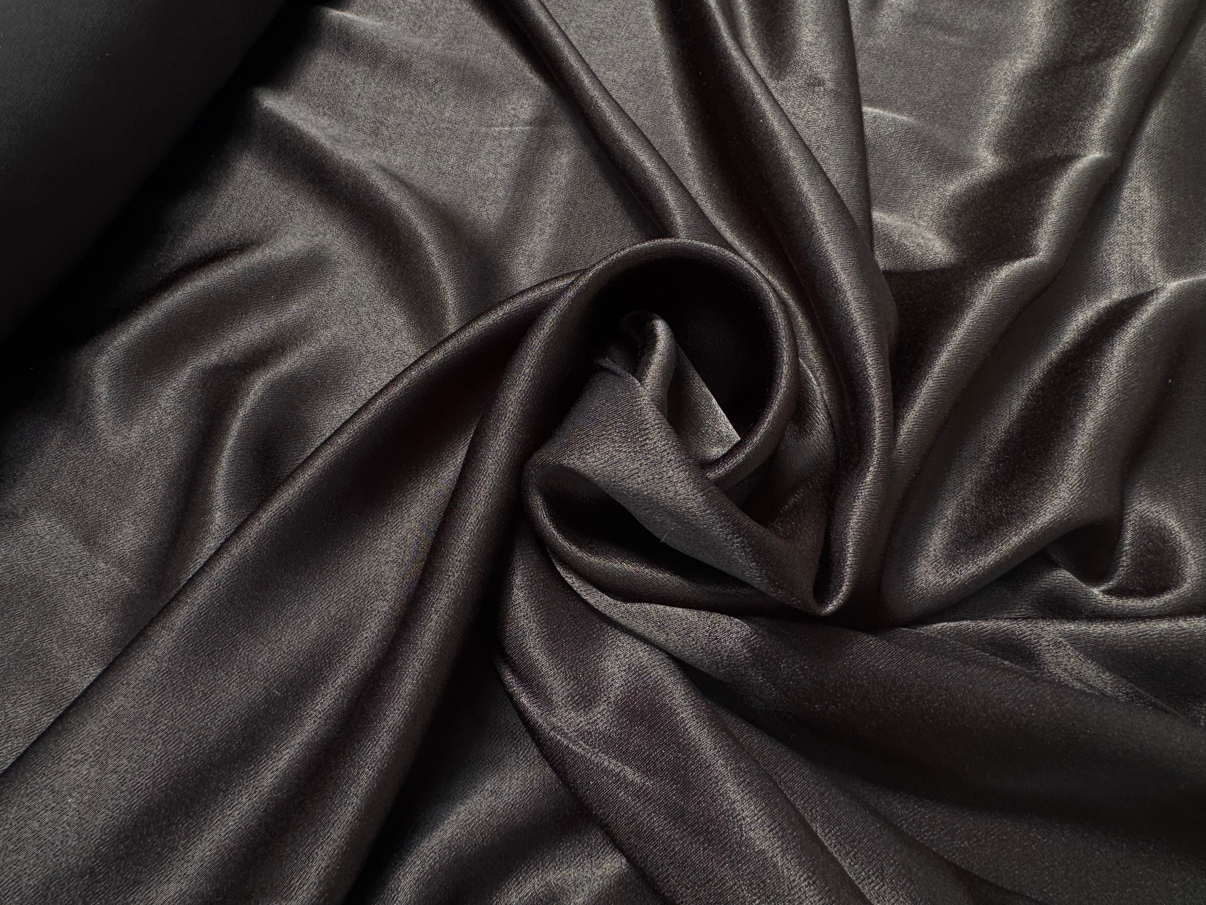 SATIN LOURD NOIR UNI - My Little Coupon