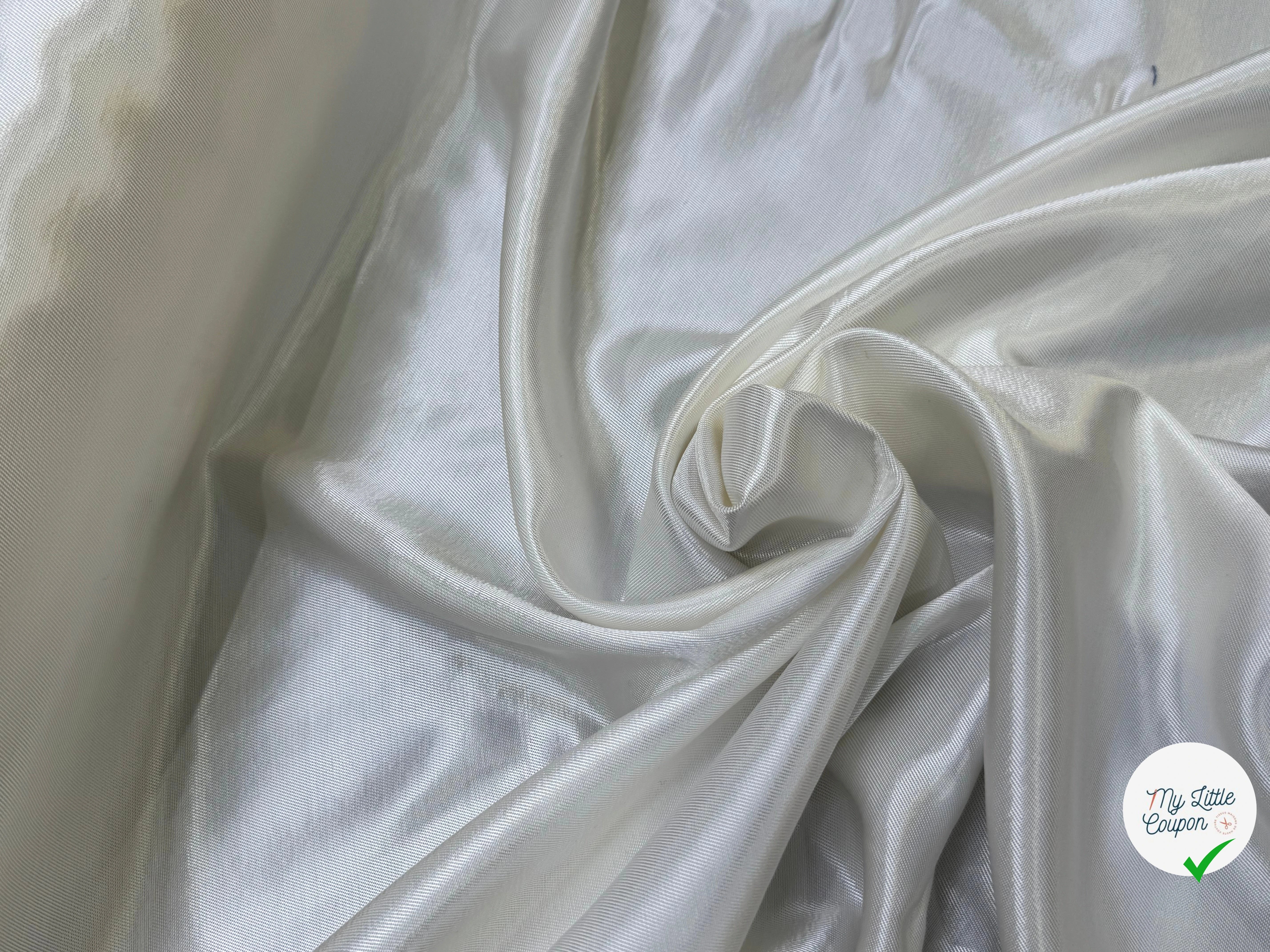SATIN LOURD TWILL VISCOSE DOUCE ECRU - My Little Coupon