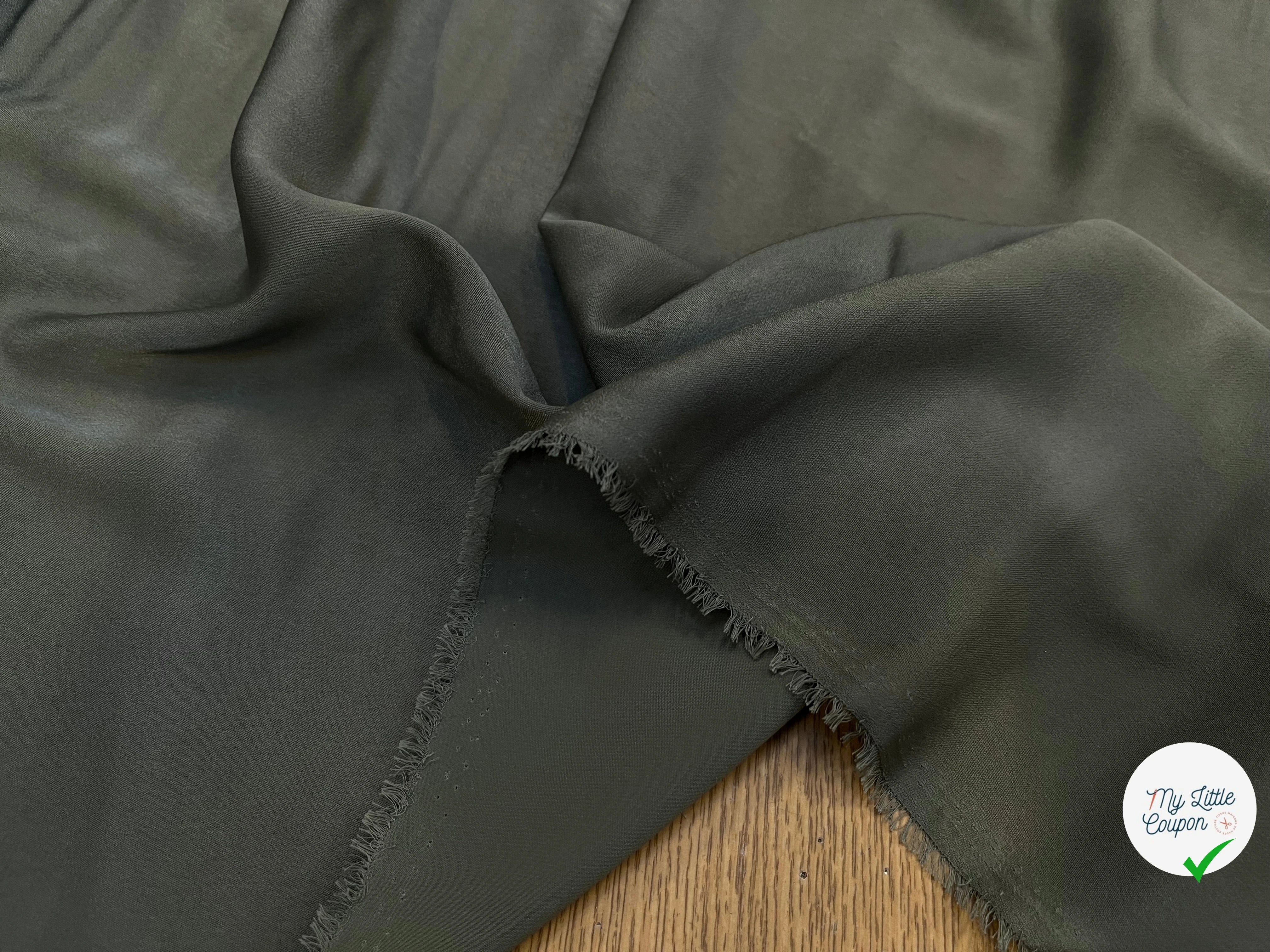 SATIN PEAU DE PÊCHE FLUIDE VERT KAKI - My Little Coupon