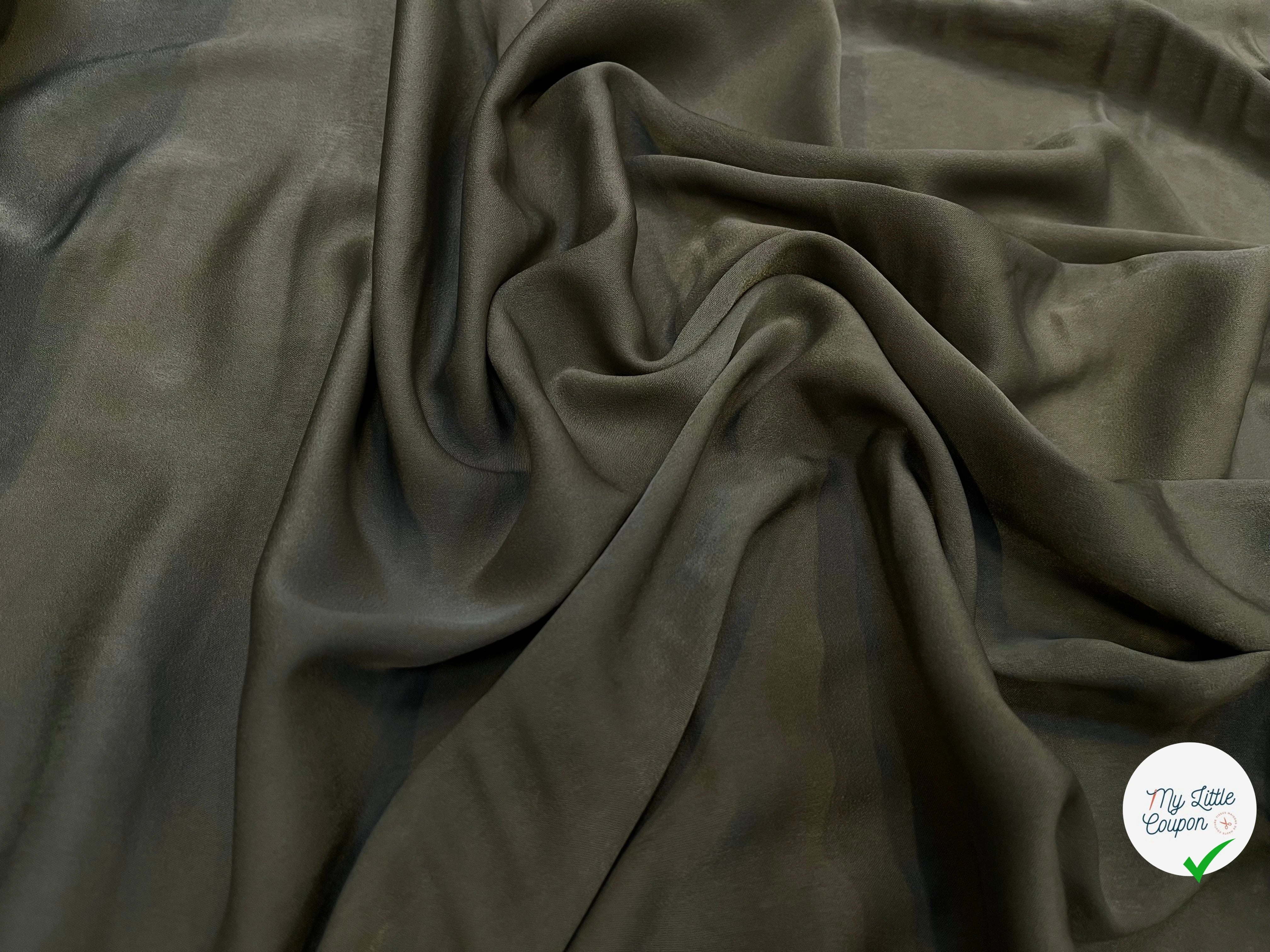 SATIN PEAU DE PÊCHE FLUIDE VERT KAKI - My Little Coupon
