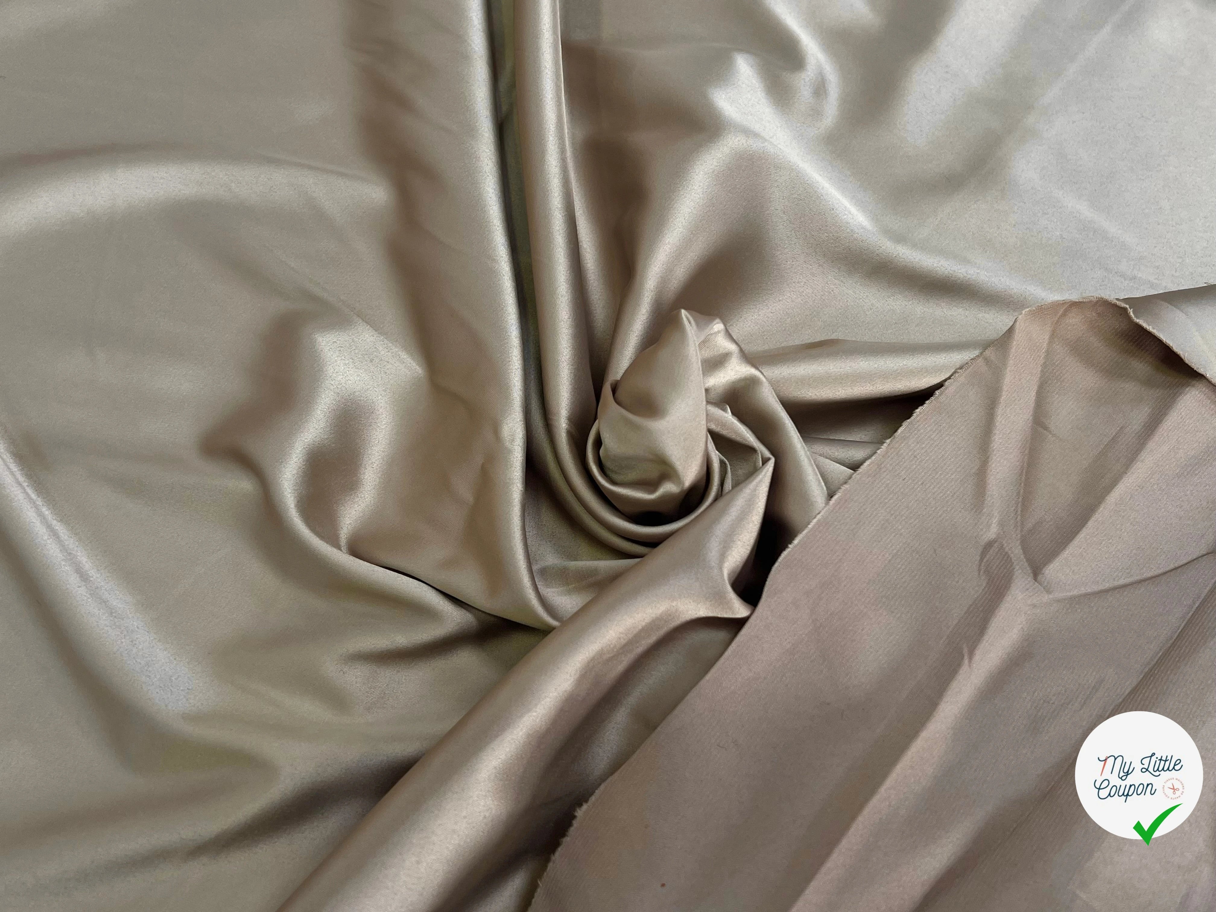 SATIN STRETCH FLUIDE BEIGE 150CM - My Little Coupon