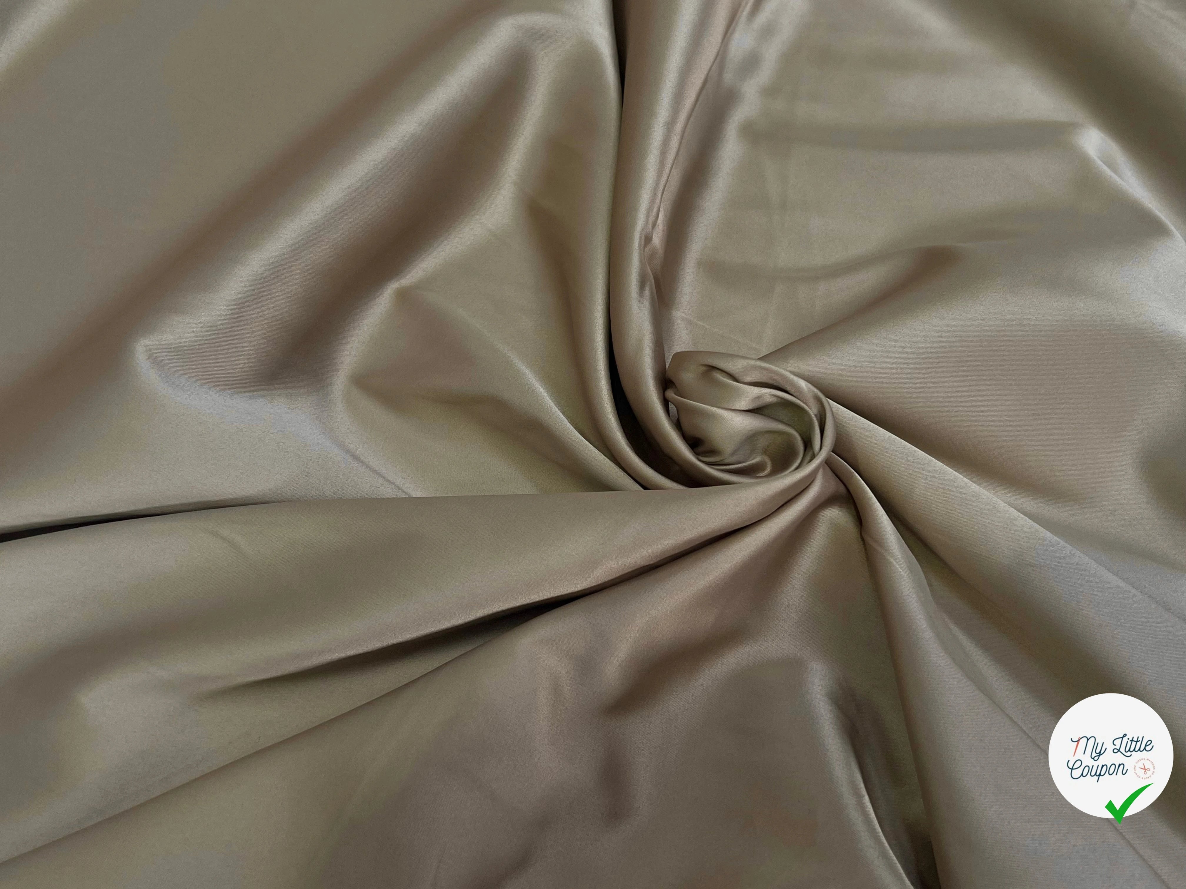 SATIN STRETCH FLUIDE BEIGE 150CM - My Little Coupon