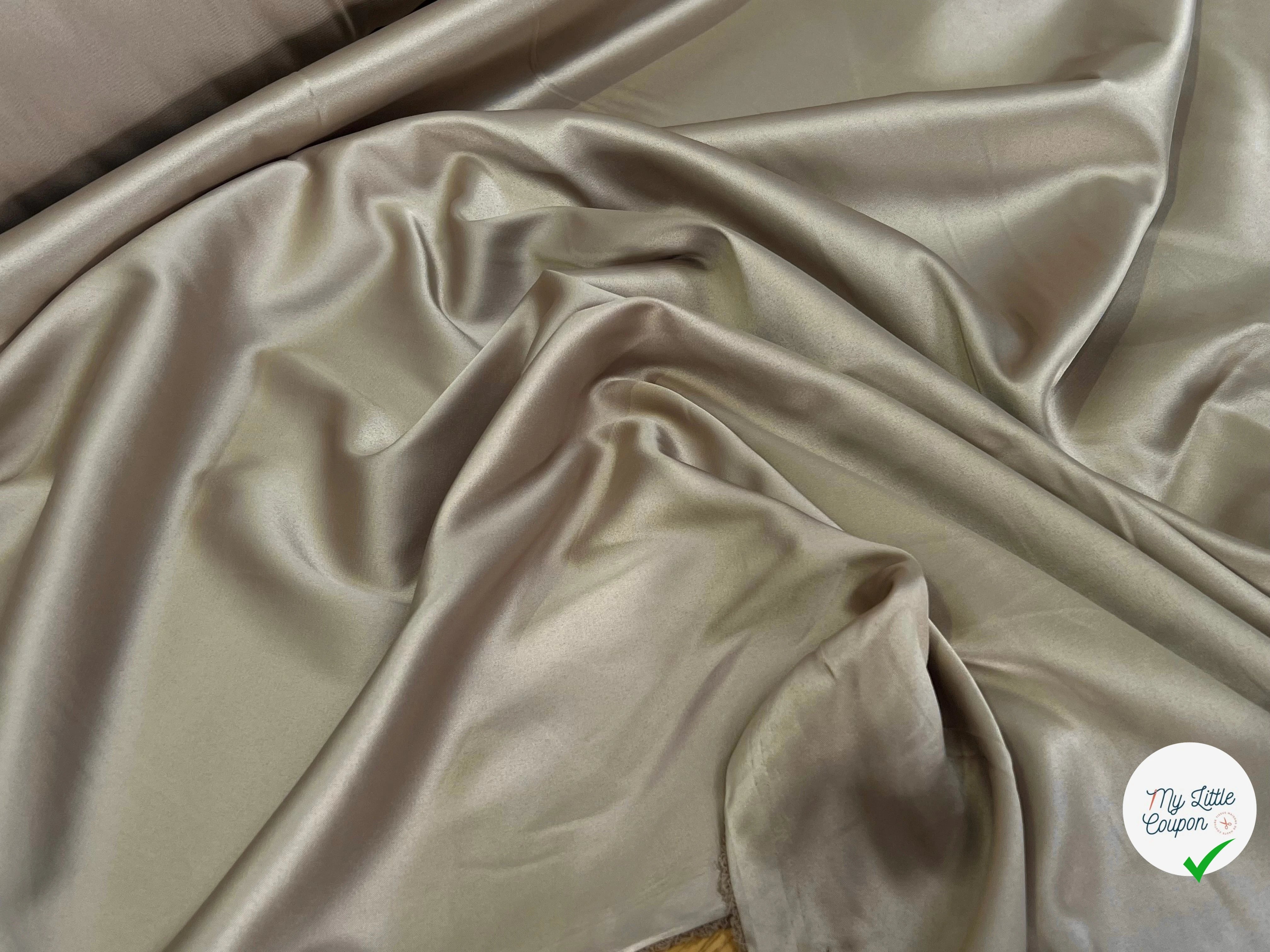 SATIN STRETCH FLUIDE BEIGE 150CM - My Little Coupon