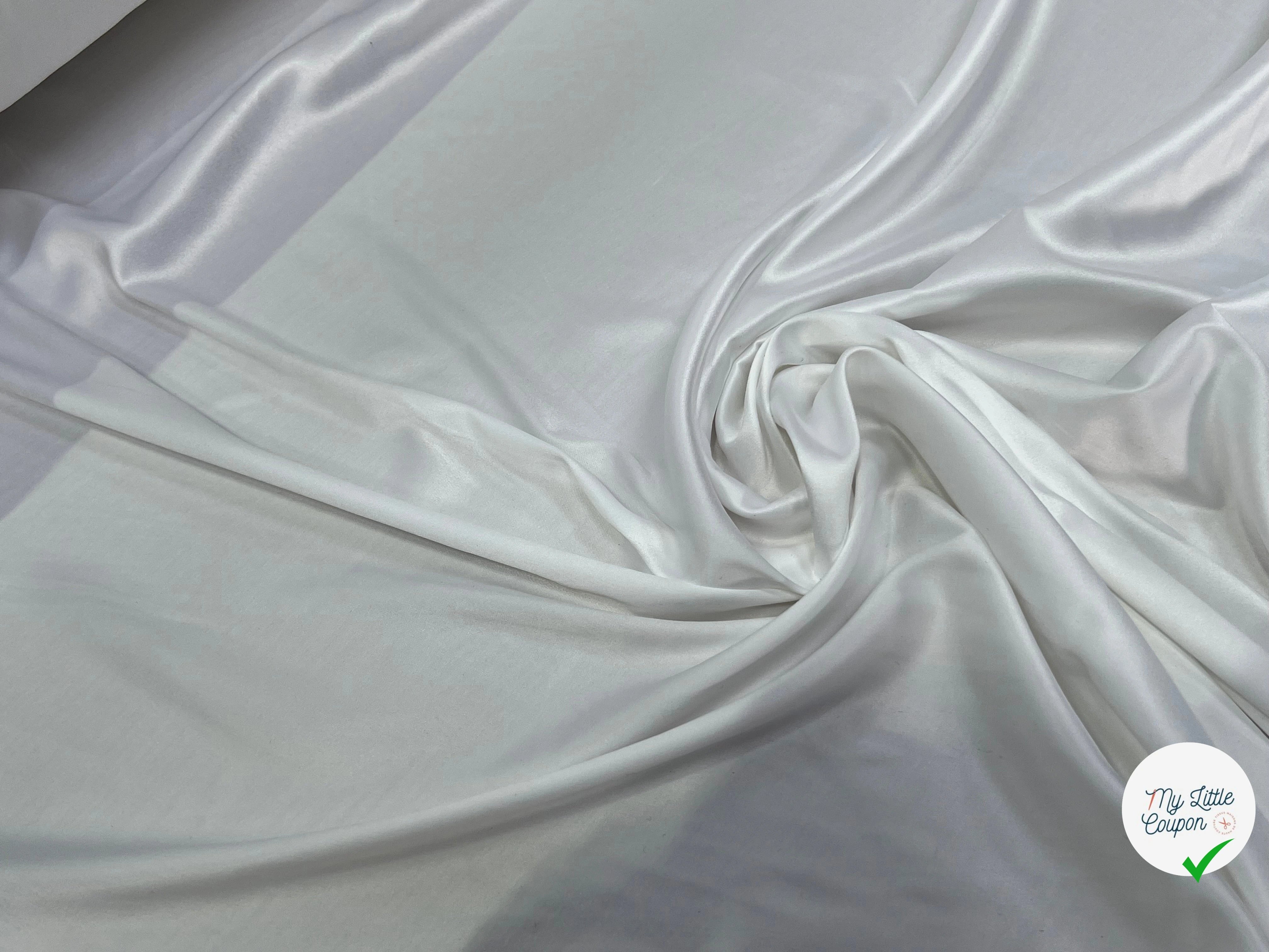 SATIN STRETCH FLUIDE BLANC 150CM - My Little Coupon
