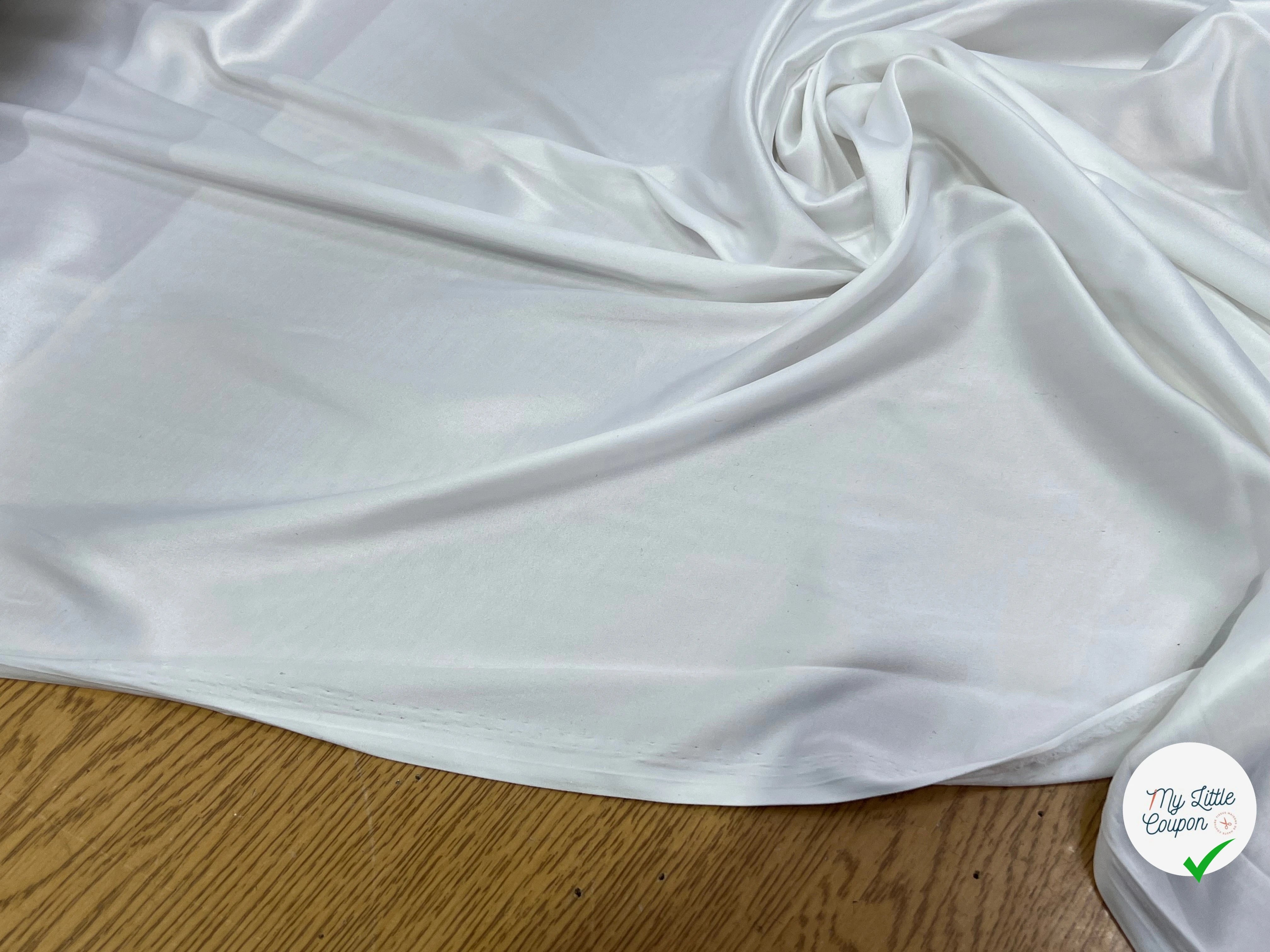 SATIN STRETCH FLUIDE BLANC 150CM - My Little Coupon
