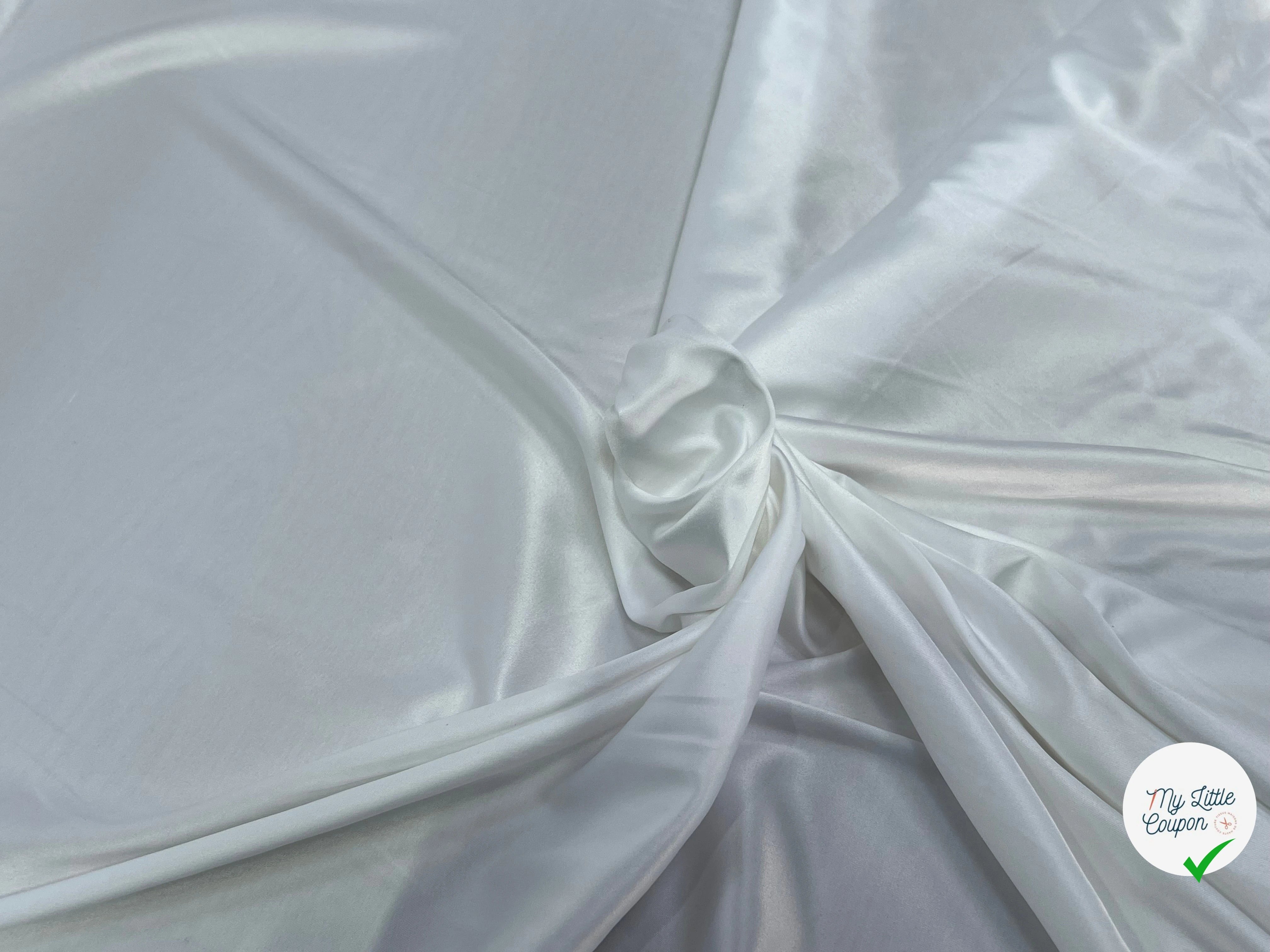SATIN STRETCH FLUIDE BLANC 150CM - My Little Coupon