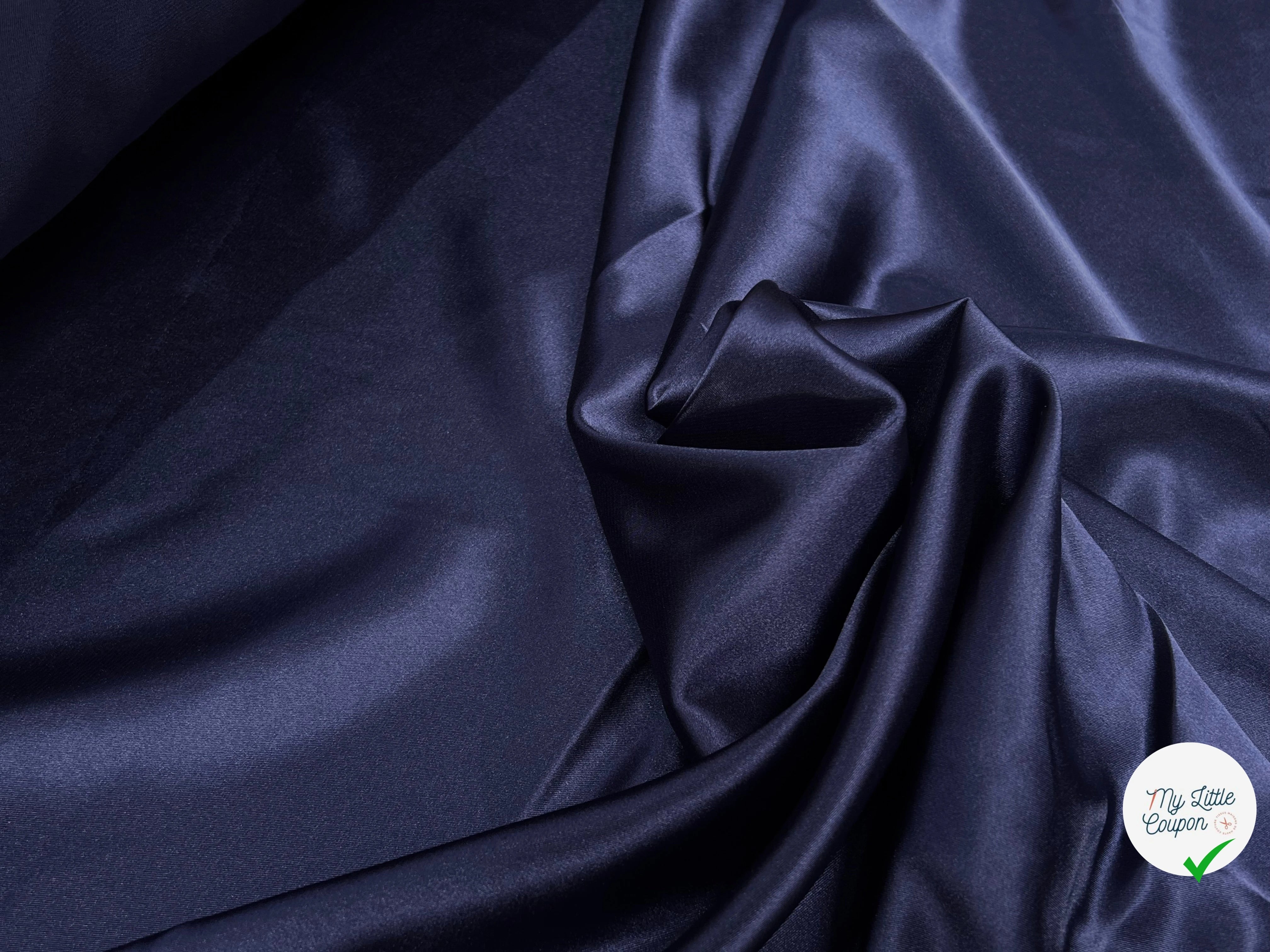SATIN STRETCH FLUIDE BLEU MARINE - My Little Coupon