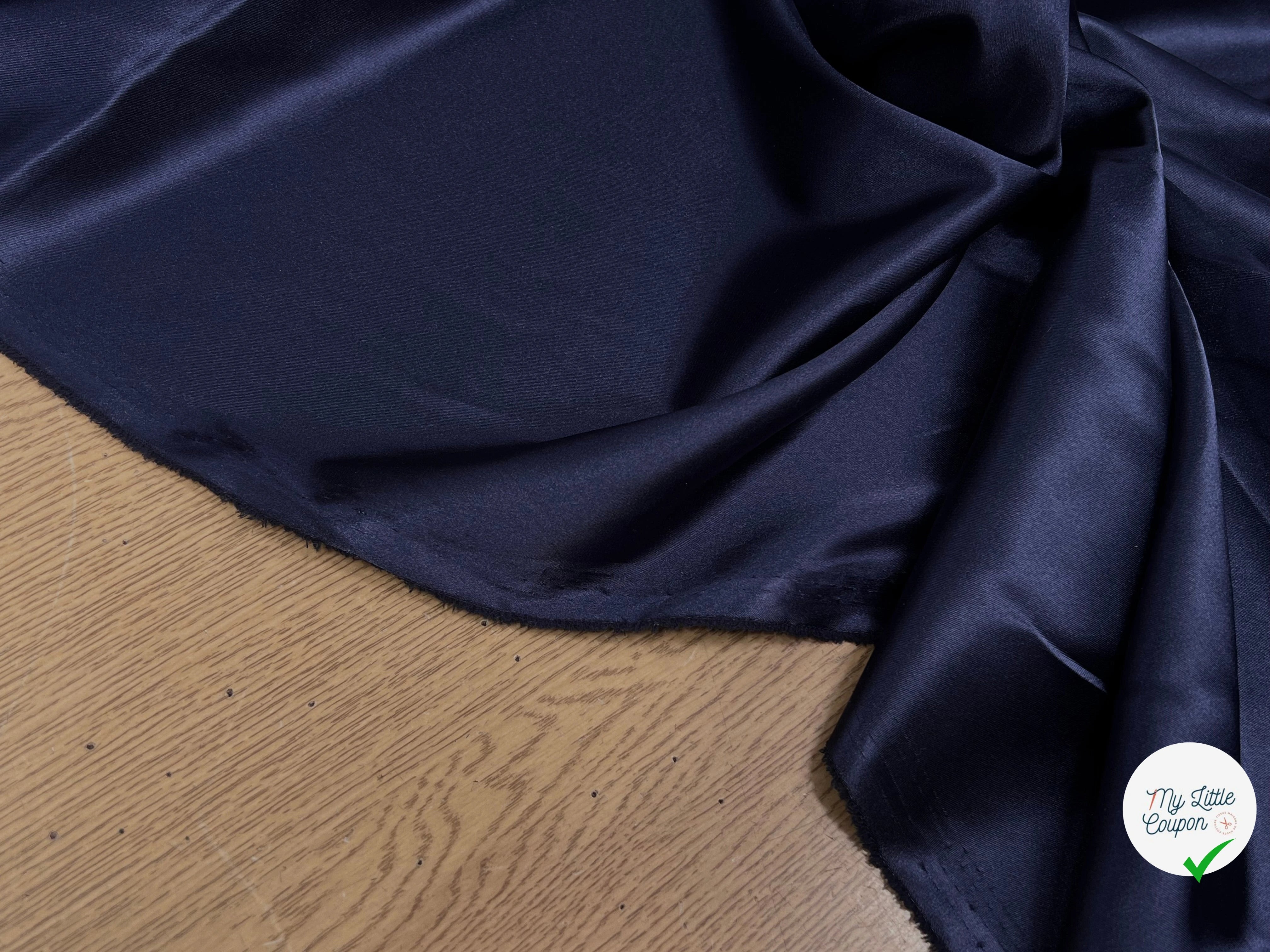 SATIN STRETCH FLUIDE BLEU MARINE - My Little Coupon