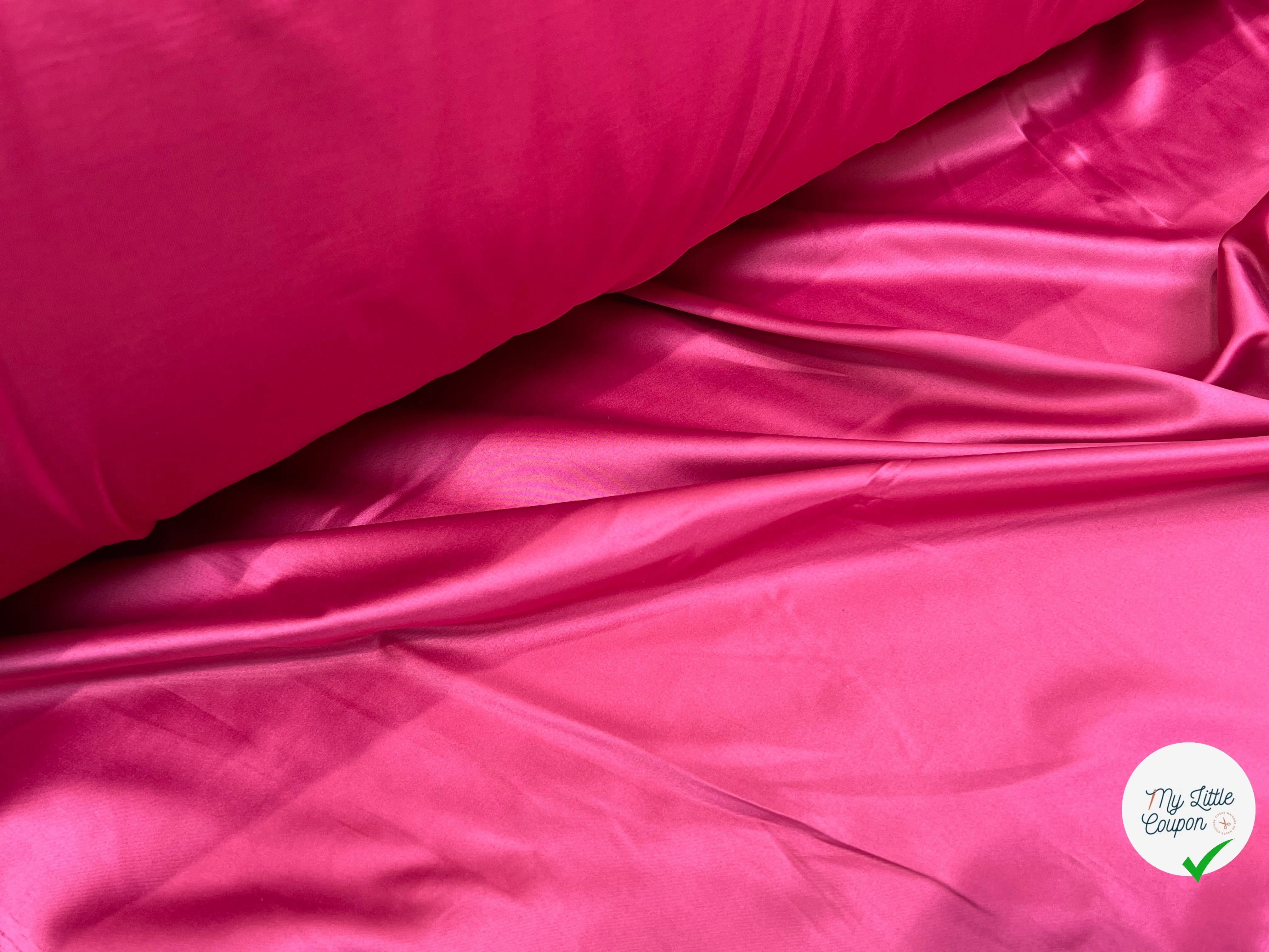 SATIN STRETCH FLUIDE ROSE FRAMBOISE - My Little Coupon