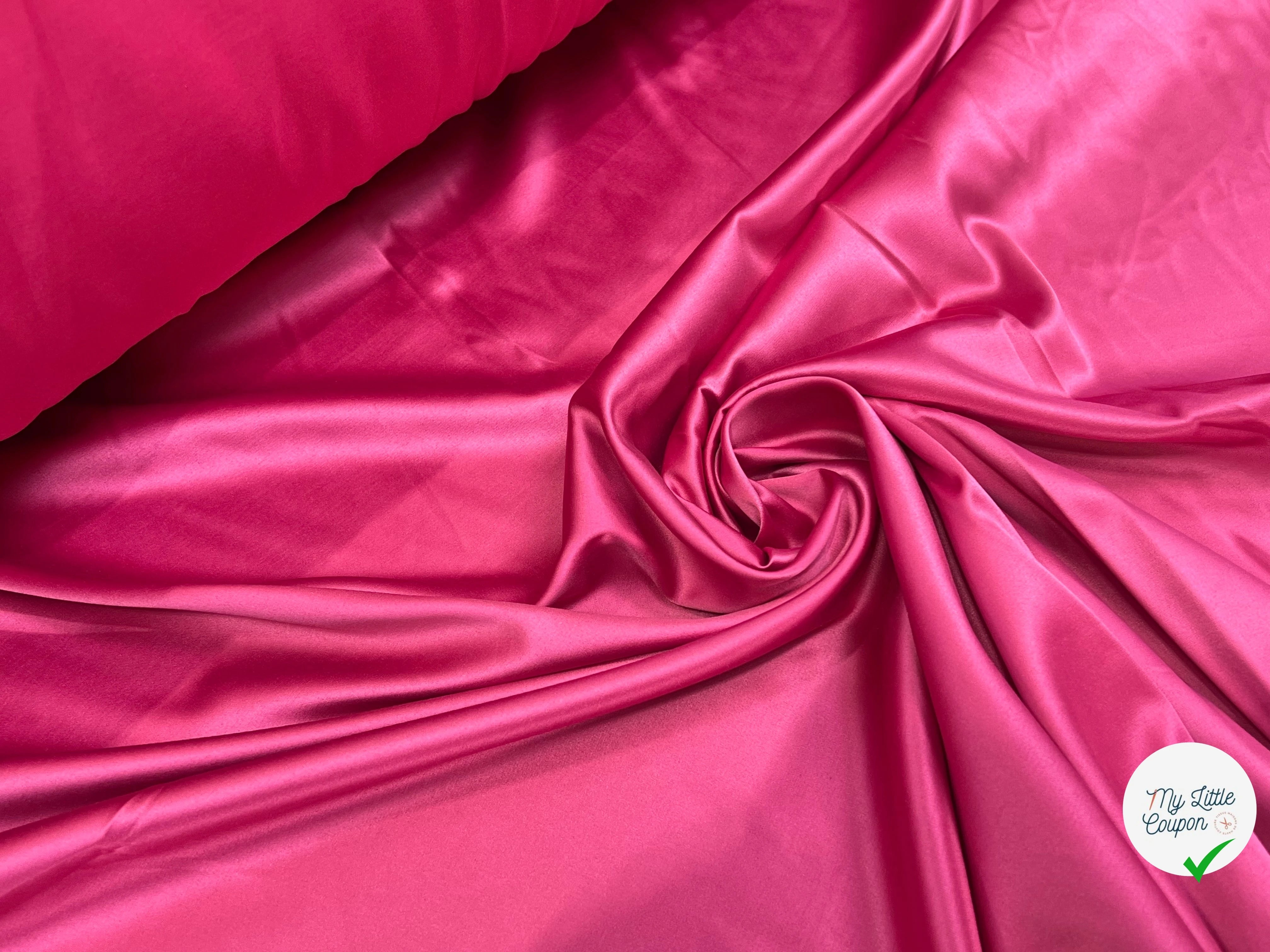 SATIN STRETCH FLUIDE ROSE FRAMBOISE - My Little Coupon