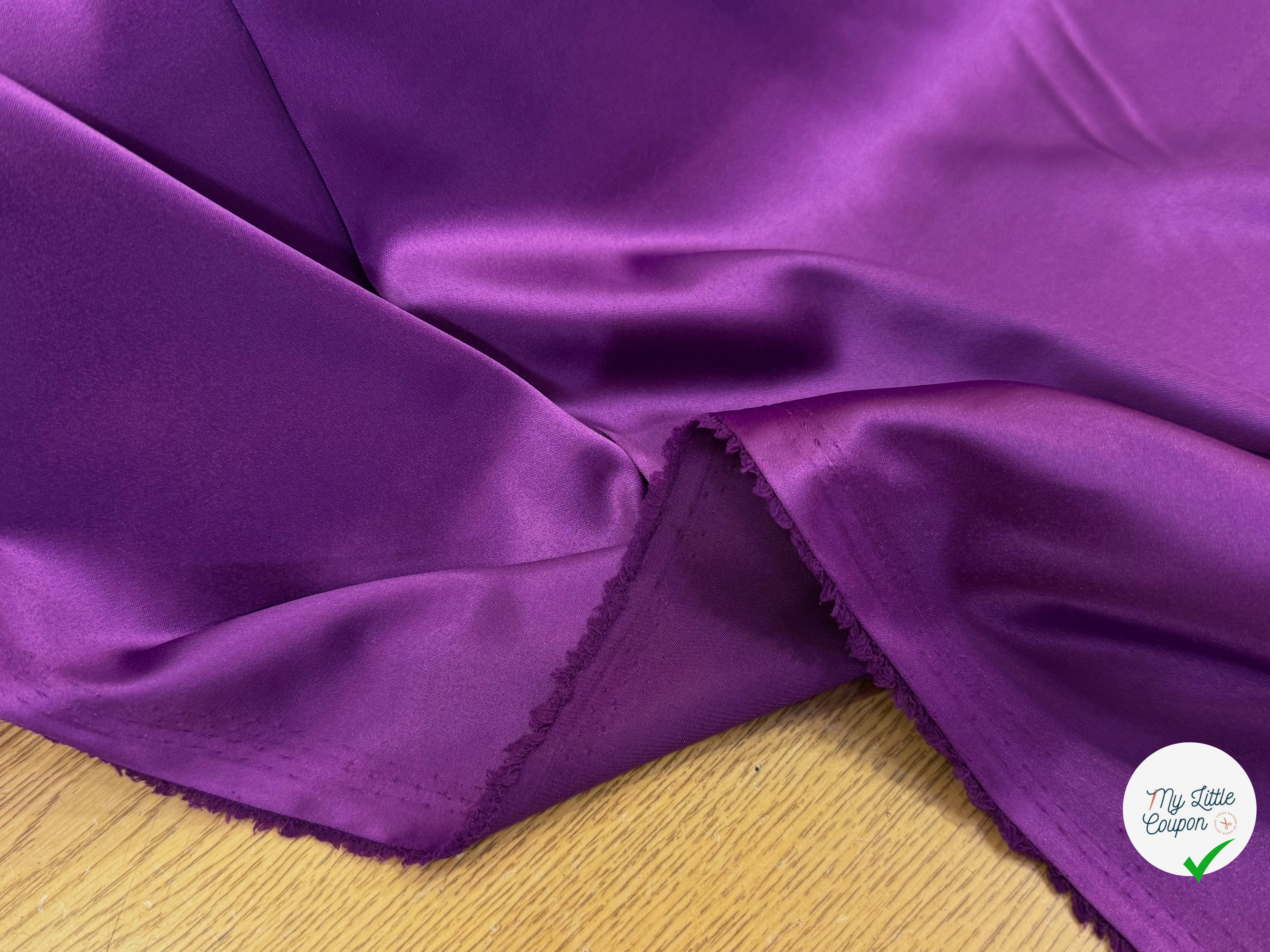 SATIN STRETCH FLUIDE VIOLET AUBERGINE - My Little Coupon