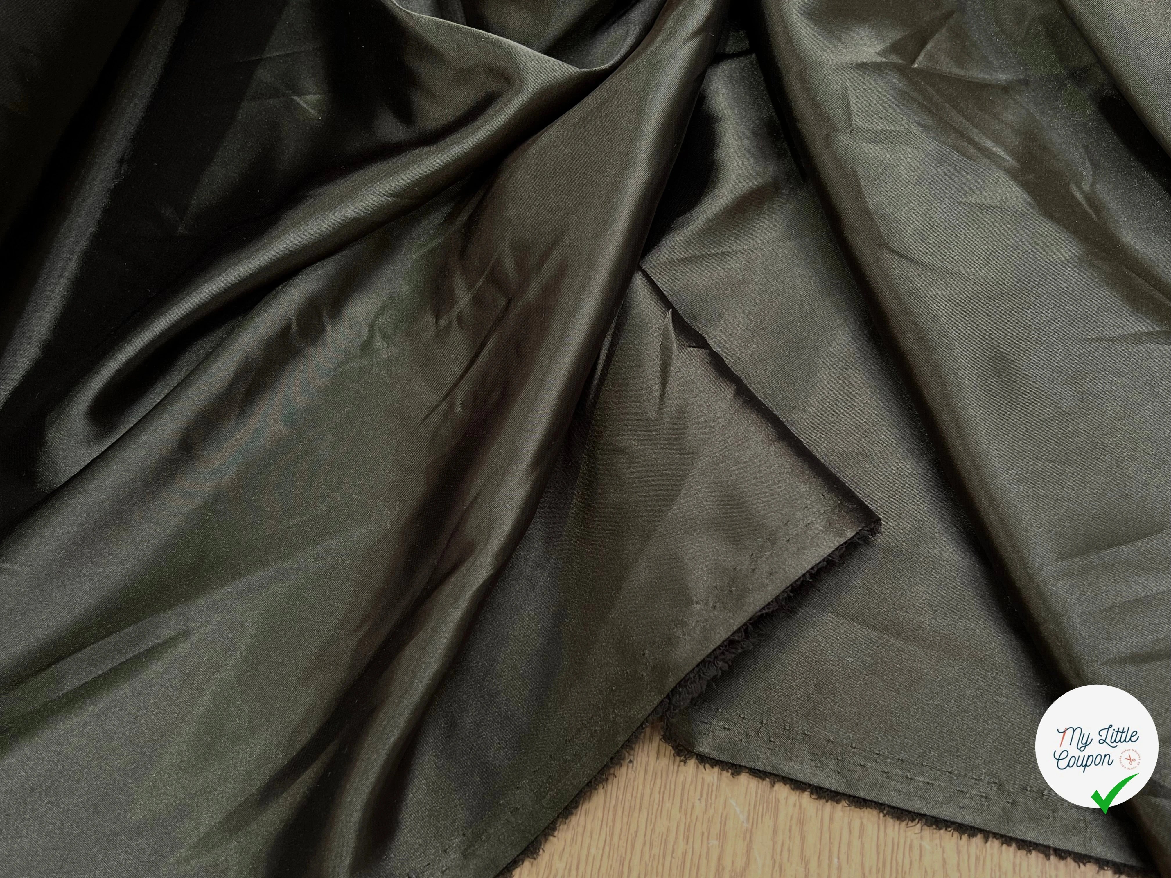SATIN STRETCH KAKI SHINY FLUIDE - My Little Coupon