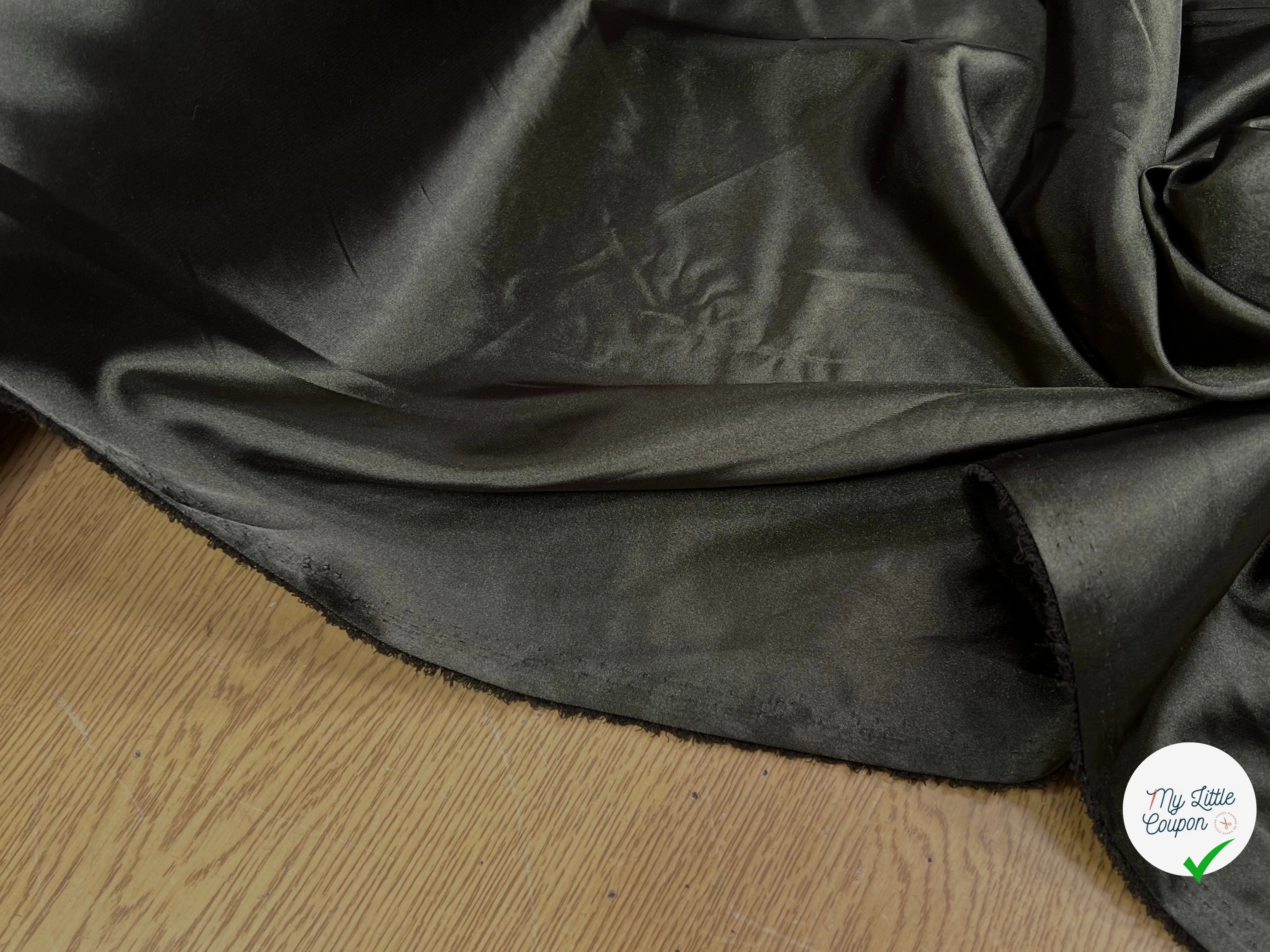 SATIN STRETCH KAKI SHINY FLUIDE - My Little Coupon