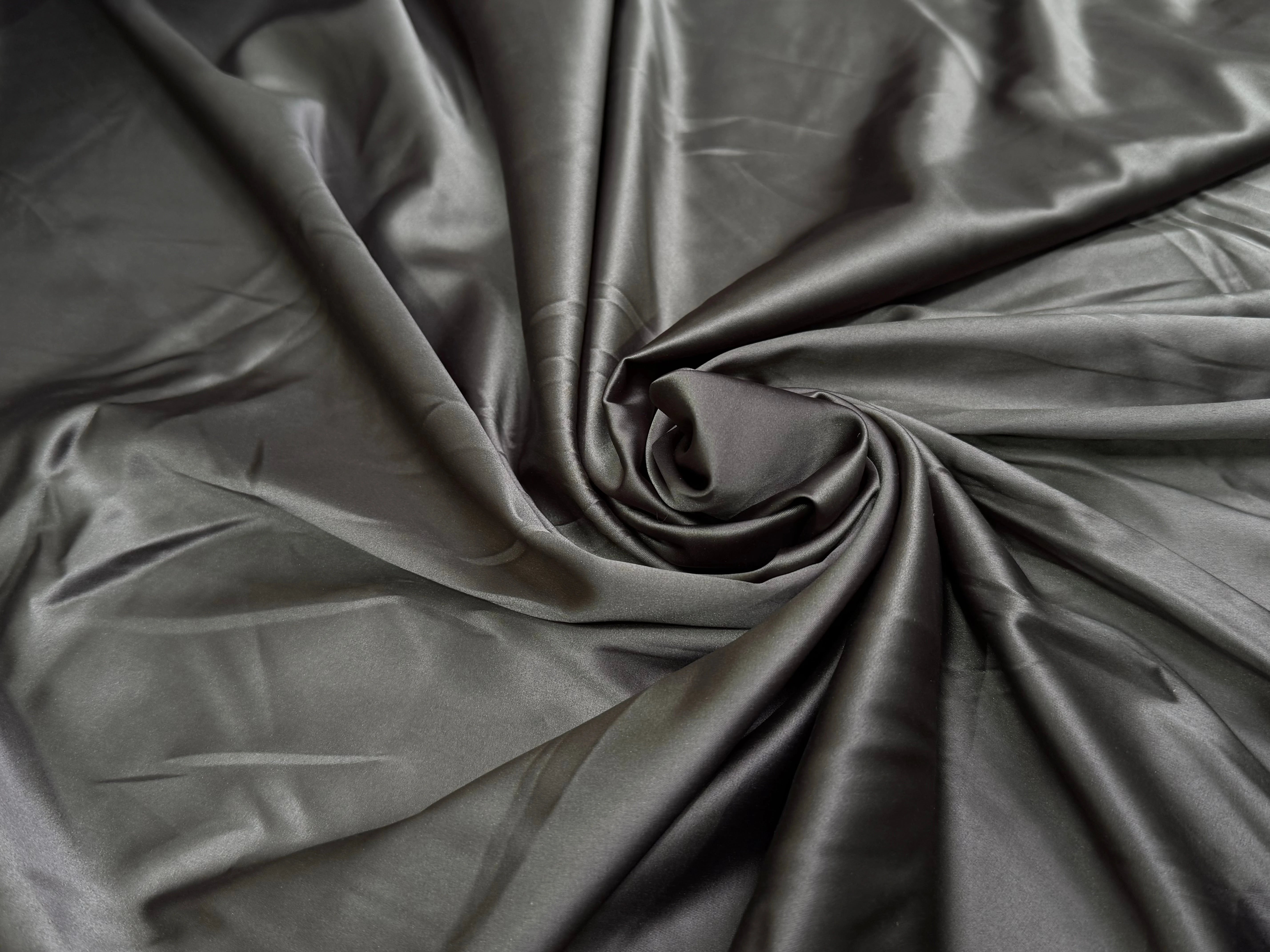 SATIN STRETCH MARRON FONCÉ FLUIDE - My Little Coupon