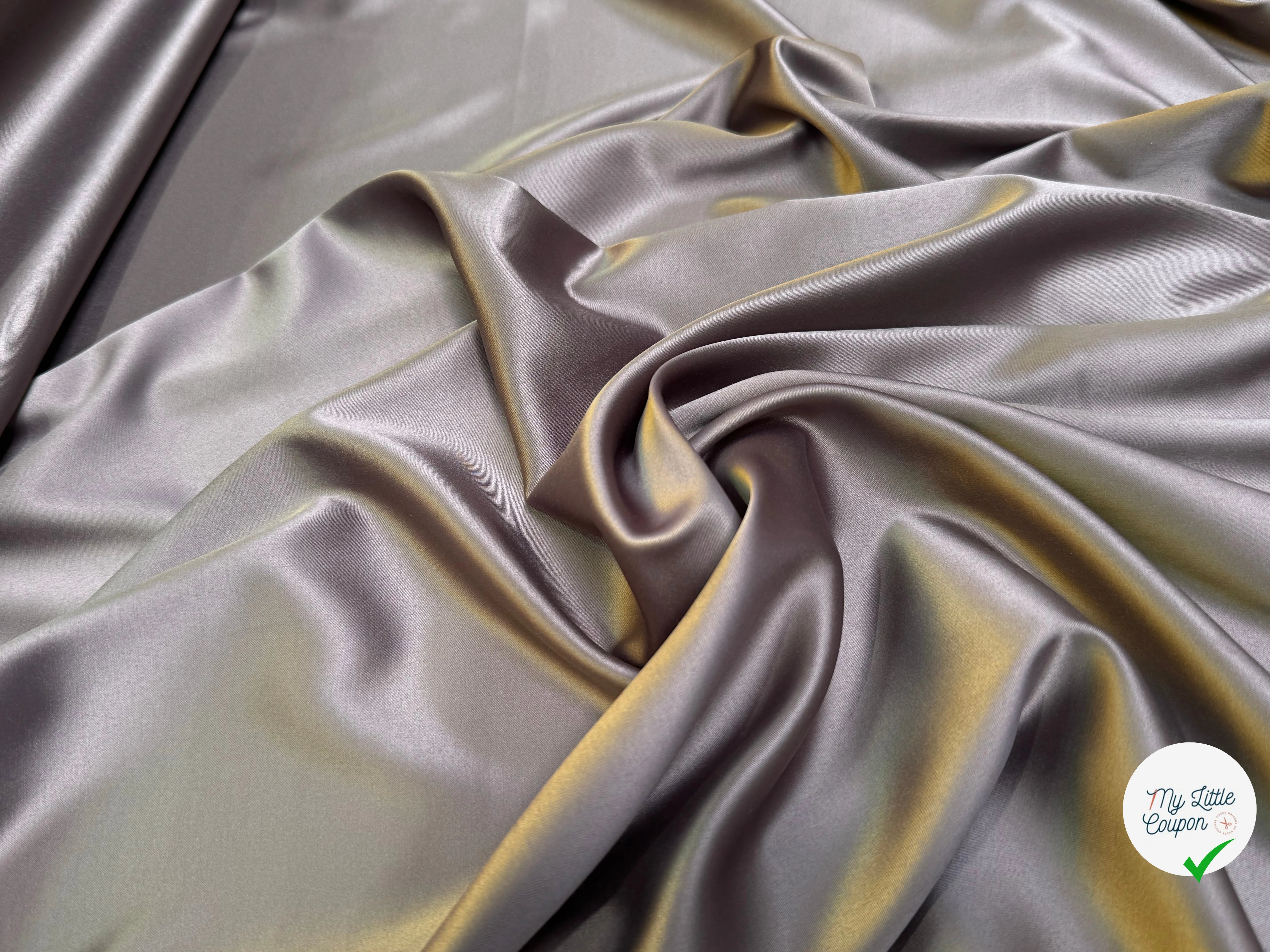 SATIN STRETCH MARRON GLACÉ FLUIDE - My Little Coupon