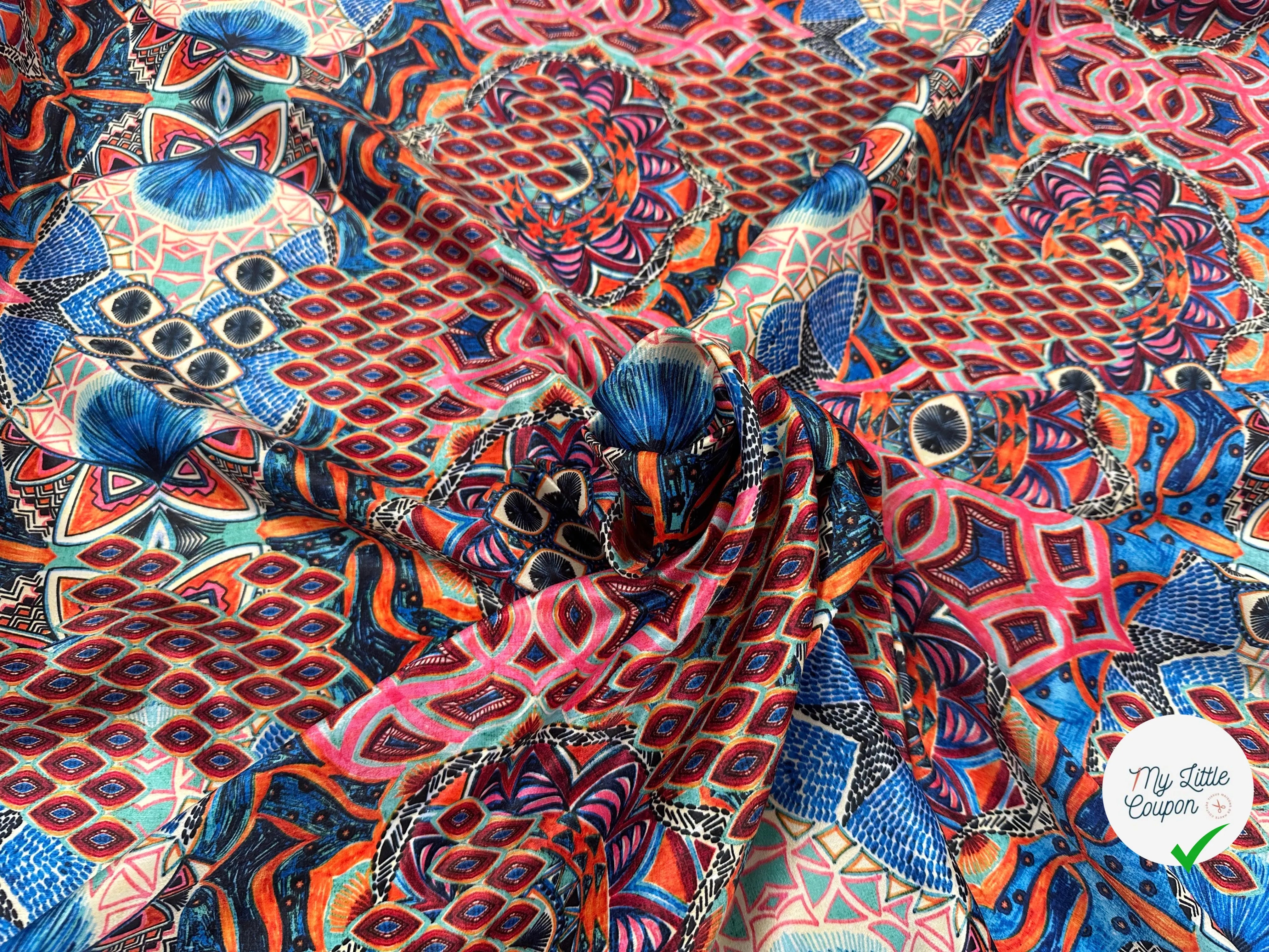 SATIN VELOUTÉ ABSTRACT COLOUR ORANGÉ - My Little Coupon