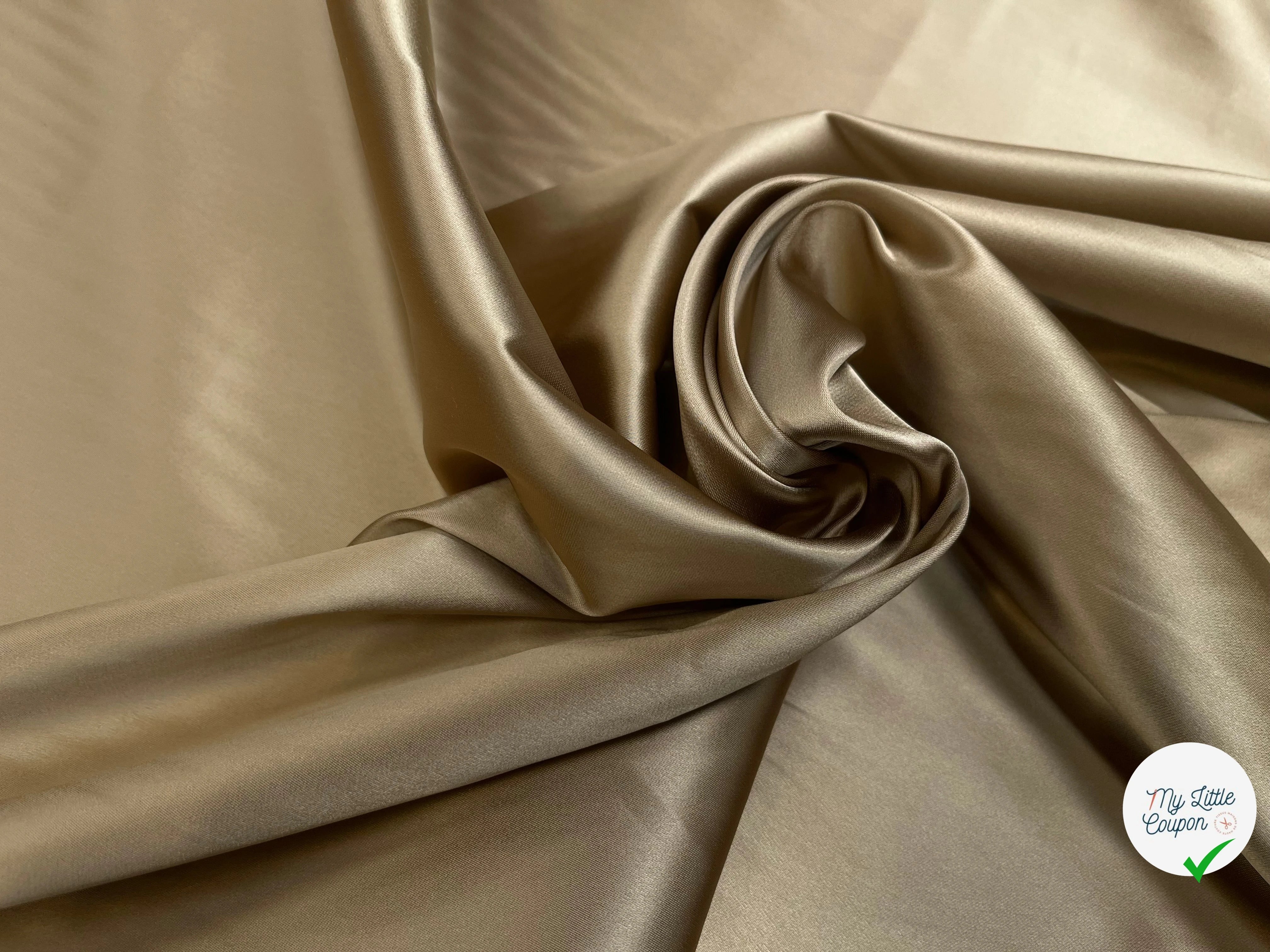 SATIN VISCOSE BEIGE FONCÉ 123CM - My Little Coupon