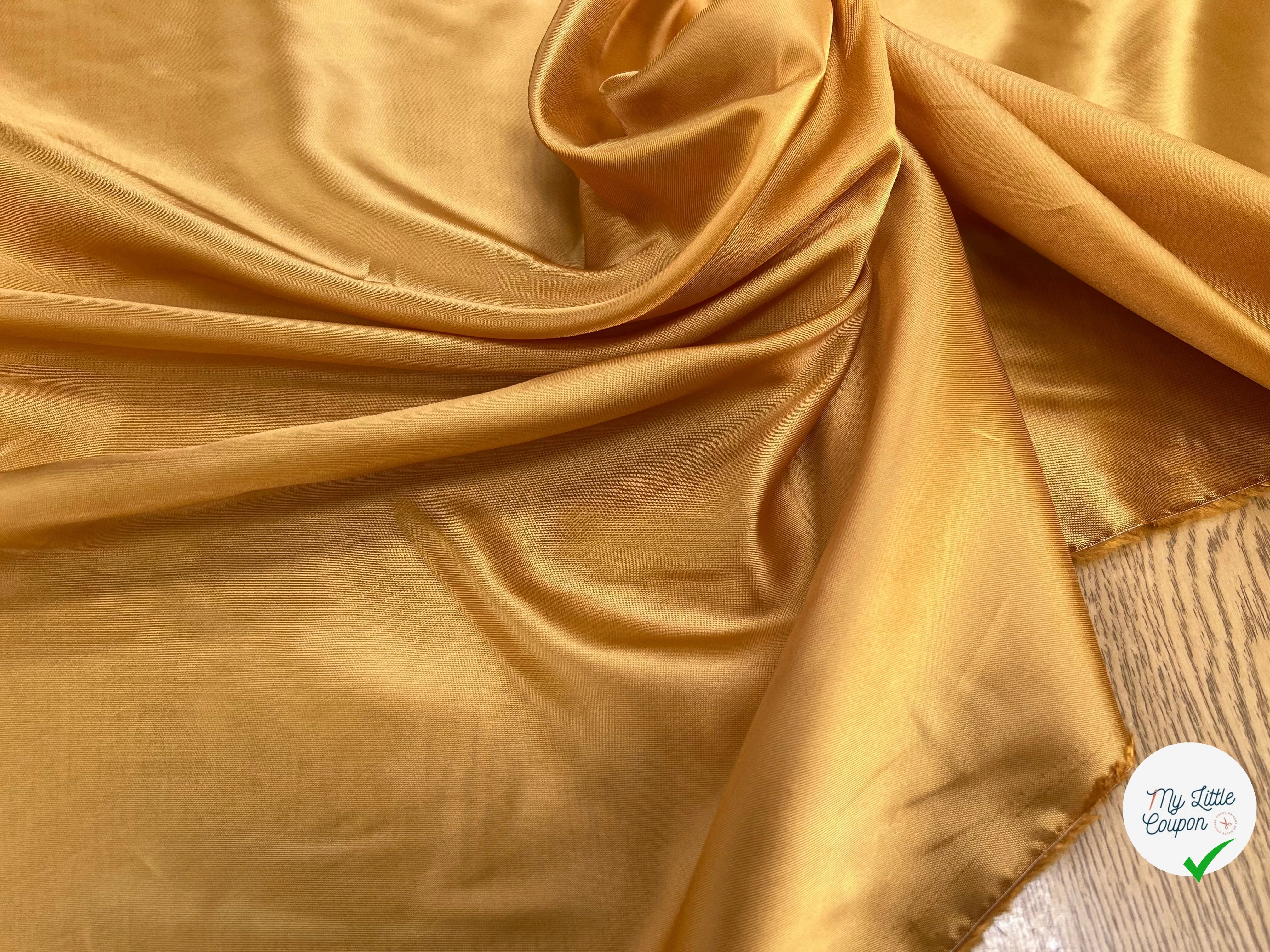 SATIN VISCOSE DOUBLURE MOUTARDE 100% VISCOSE 141CM - My Little Coupon