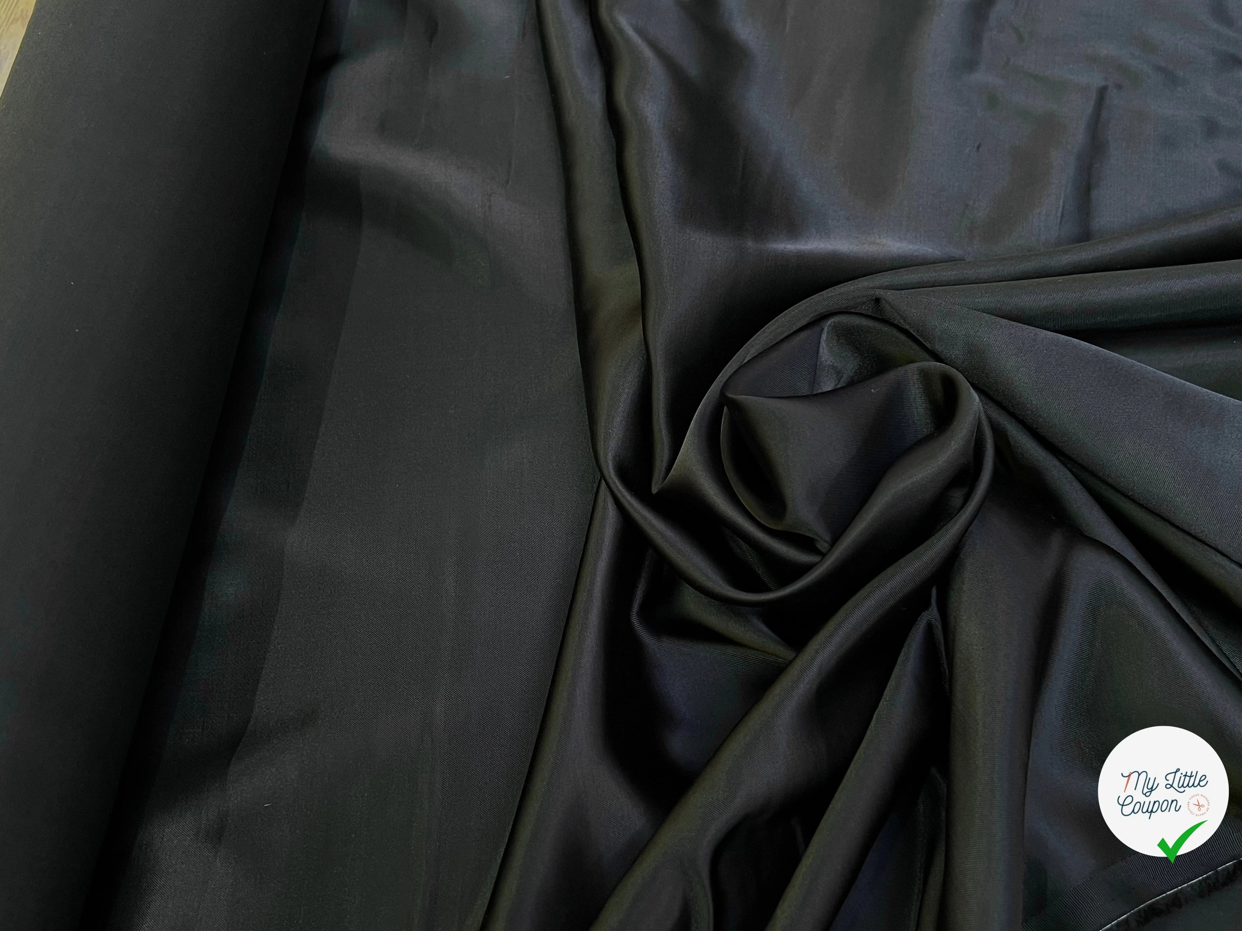 SATIN VISCOSE DOUX TOUCHER TOMBER FLUIDE NOIR - My Little Coupon