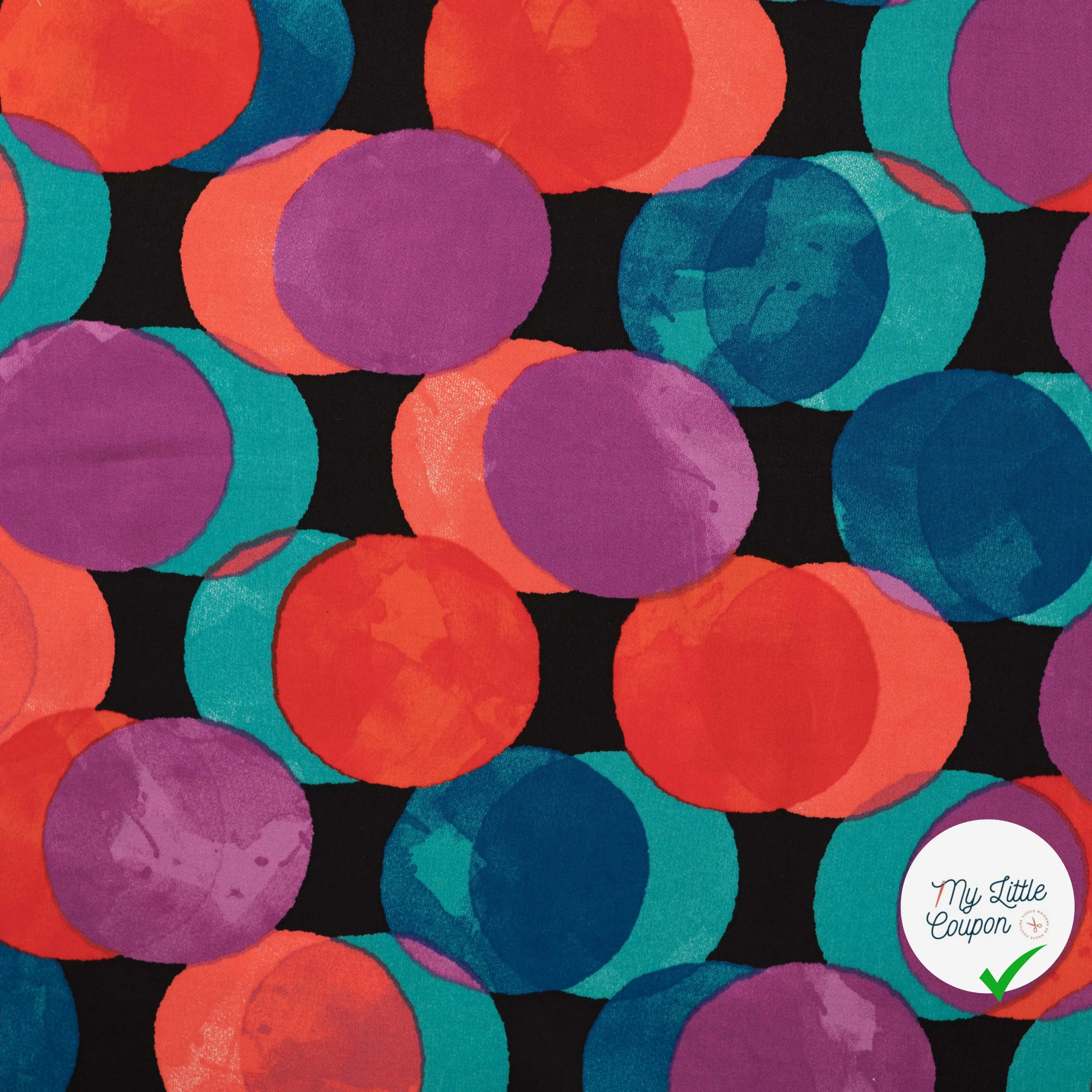 SATIN VISCOSE FUNNY DOTS CYCLAM - My Little Coupon