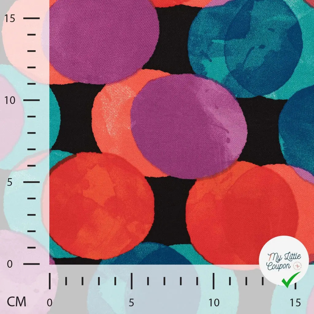 SATIN VISCOSE FUNNY DOTS CYCLAM - My Little Coupon